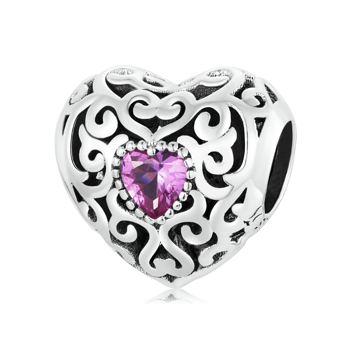 Pandora Style Retro Patroon Liefde Bedel - SCC2136