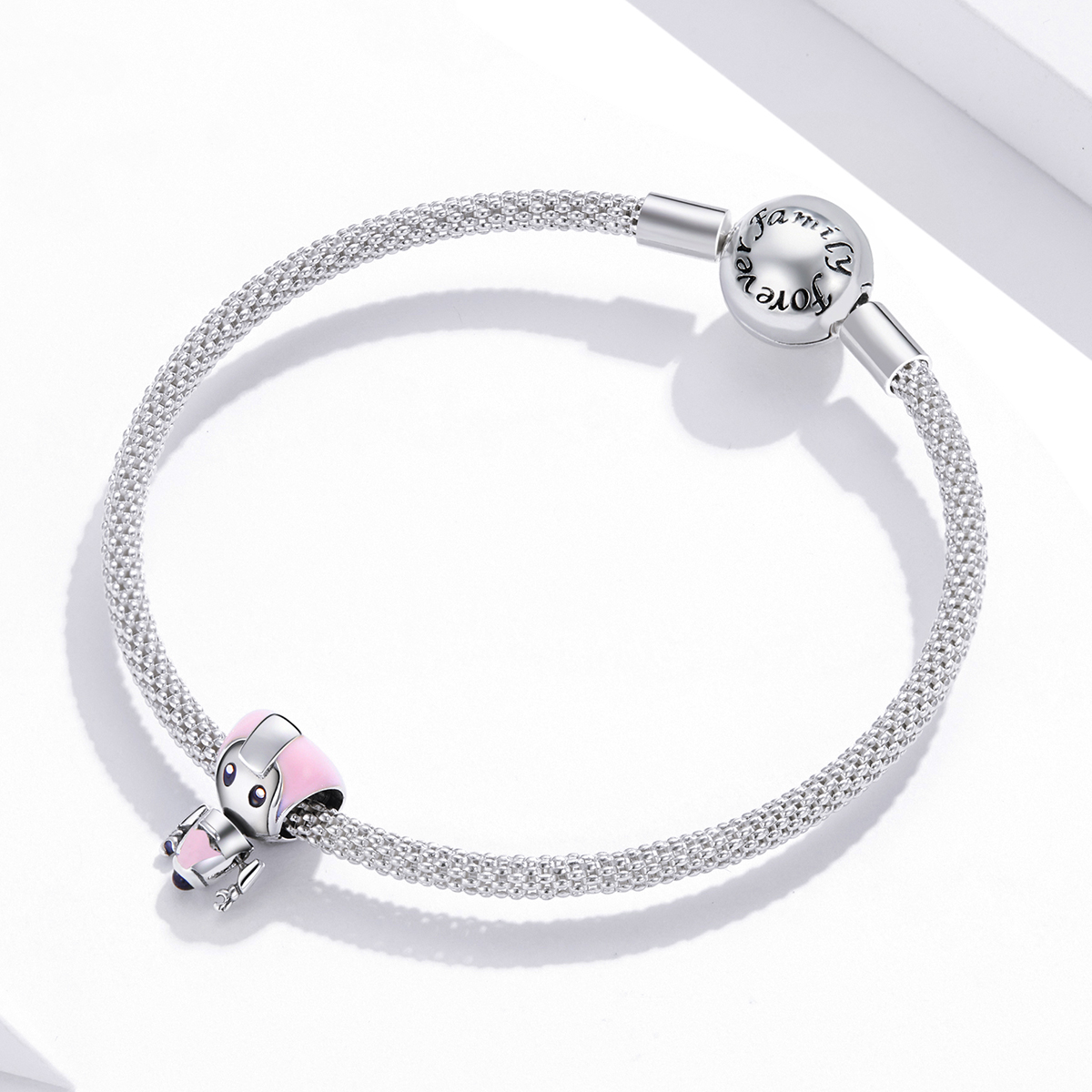 Pandora Style Roze Baby Robot Bedel - SCC1774