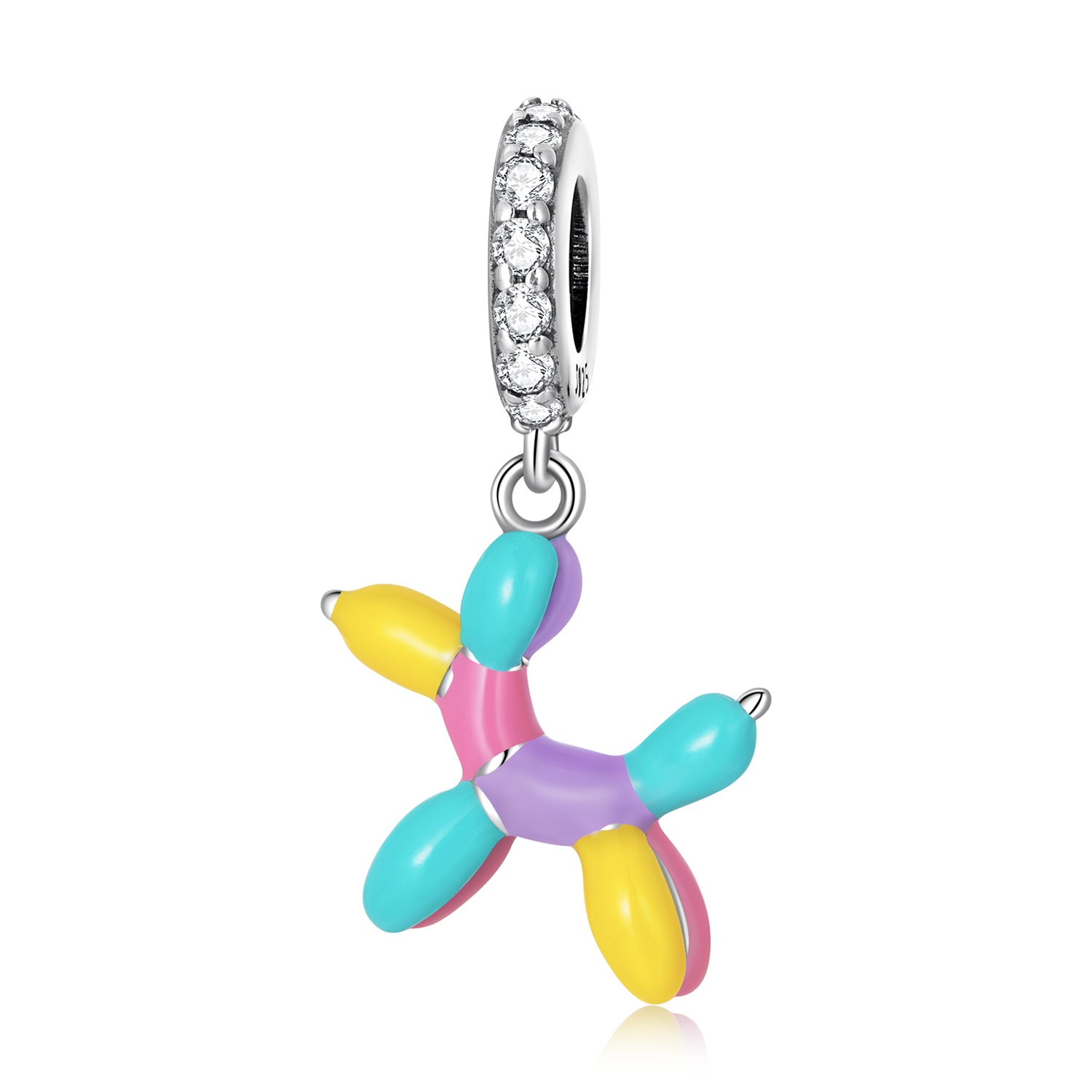 Pandora Style Ballon Puppy Hangende Bedel - SCC2217