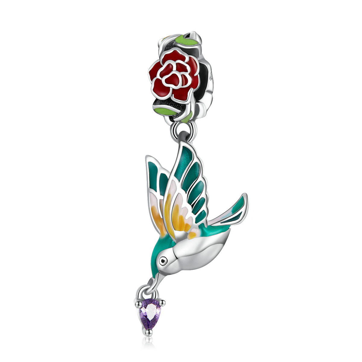 Pandora Style Bloemen en Vogels Hangende Bedel - SCC2195