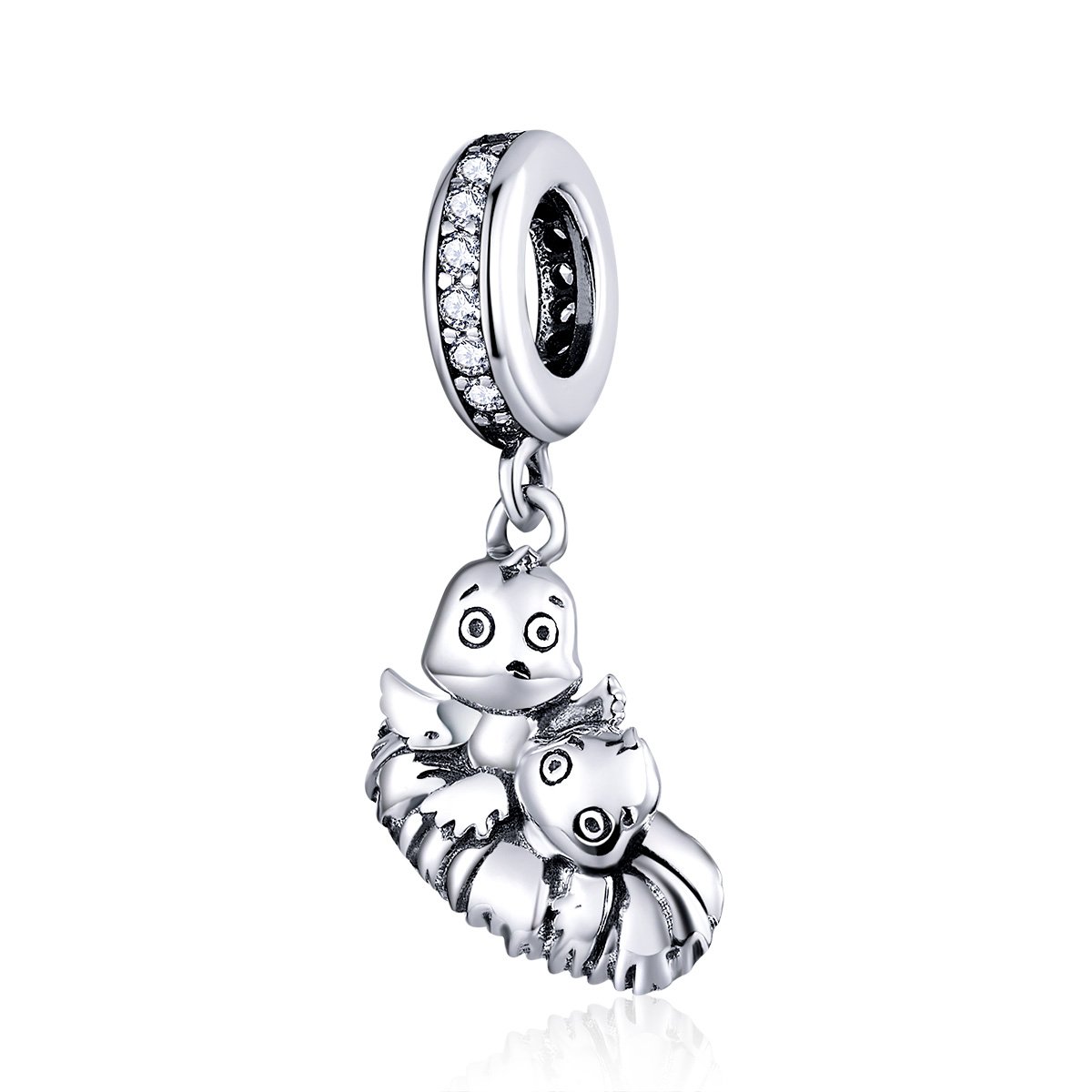 Pandora Style Cartoon Vogel Hangende Bedel - SCC1522