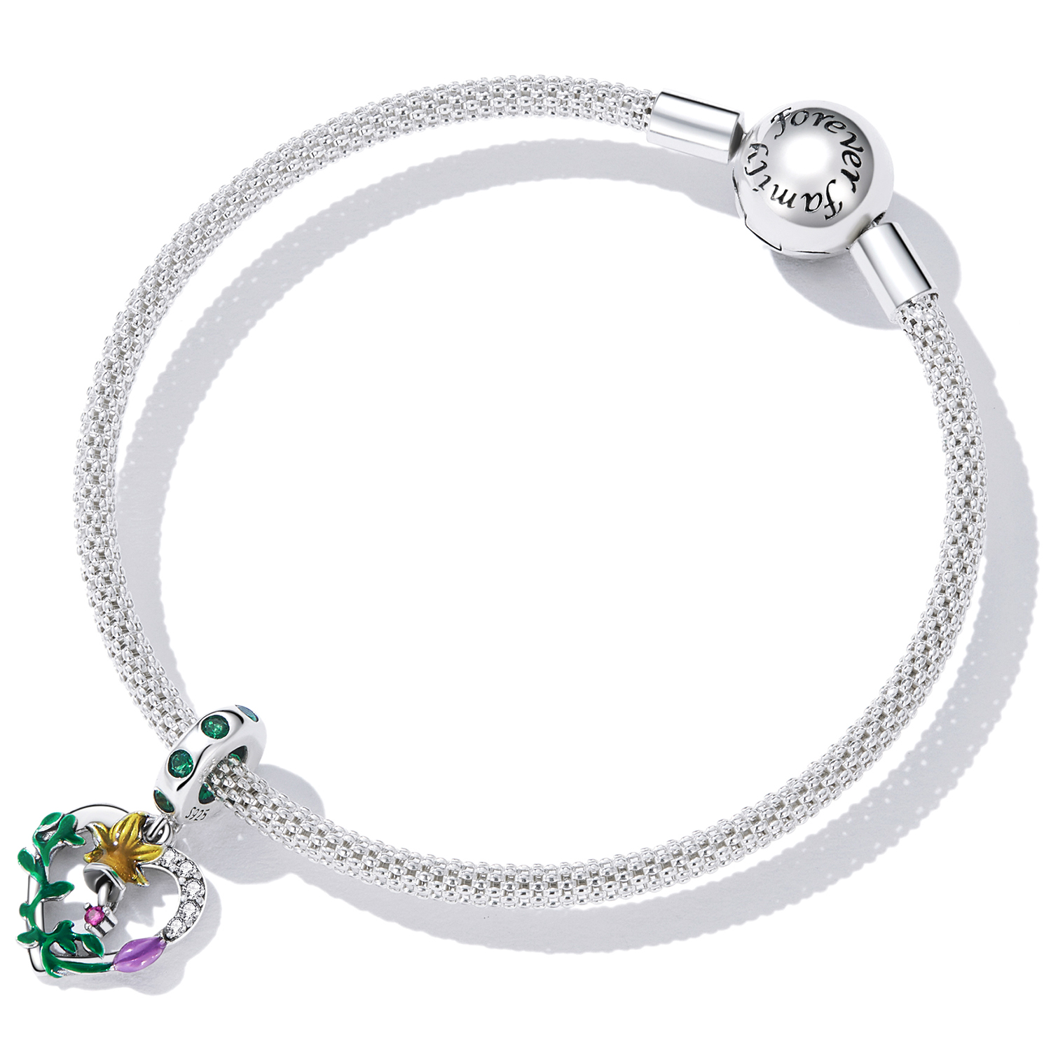 Pandora Style Opengewerkte Liefde Bloemen Hangende Bedel - SCC2249