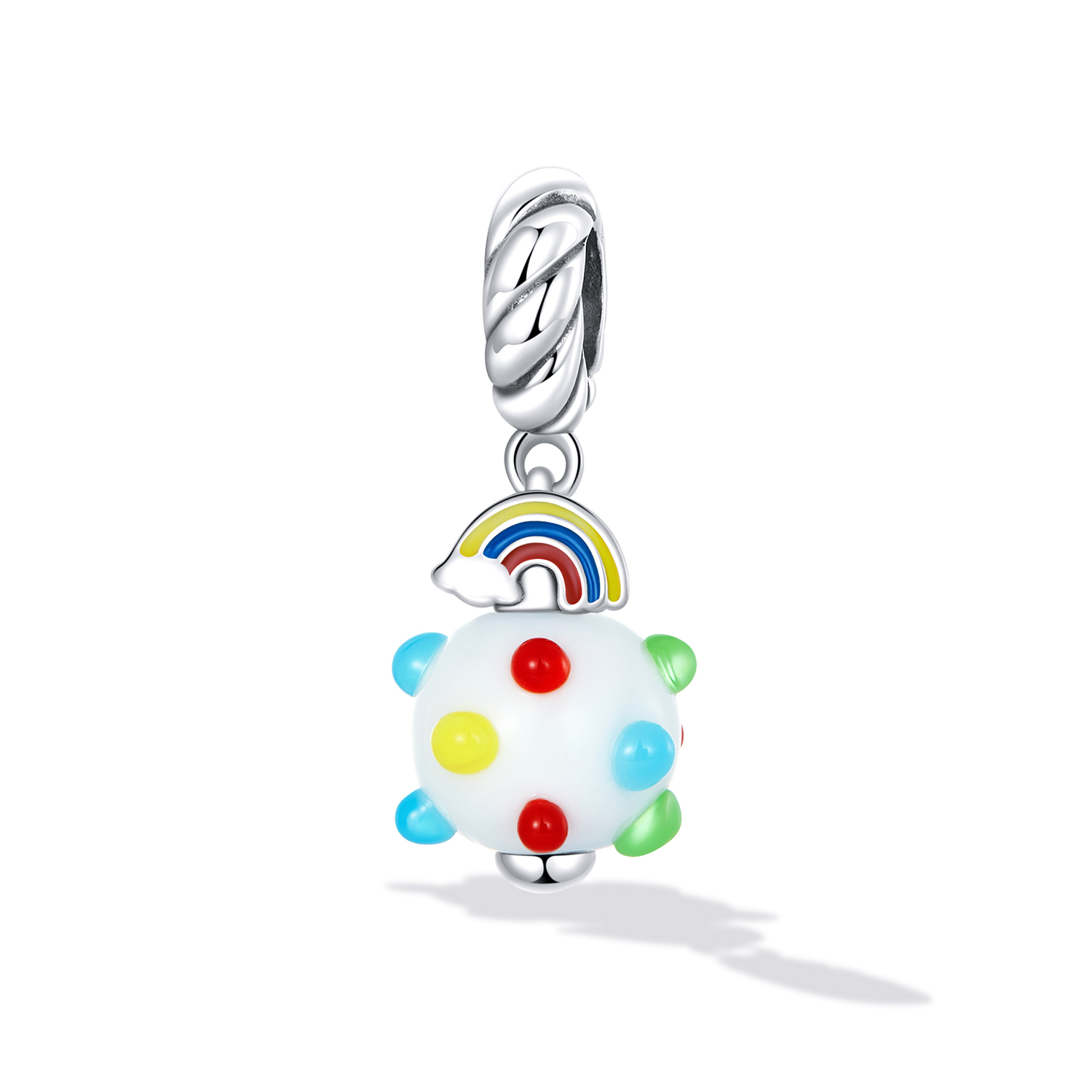 Pandora Style Regenboog glas Hangende Bedel - SCC2225