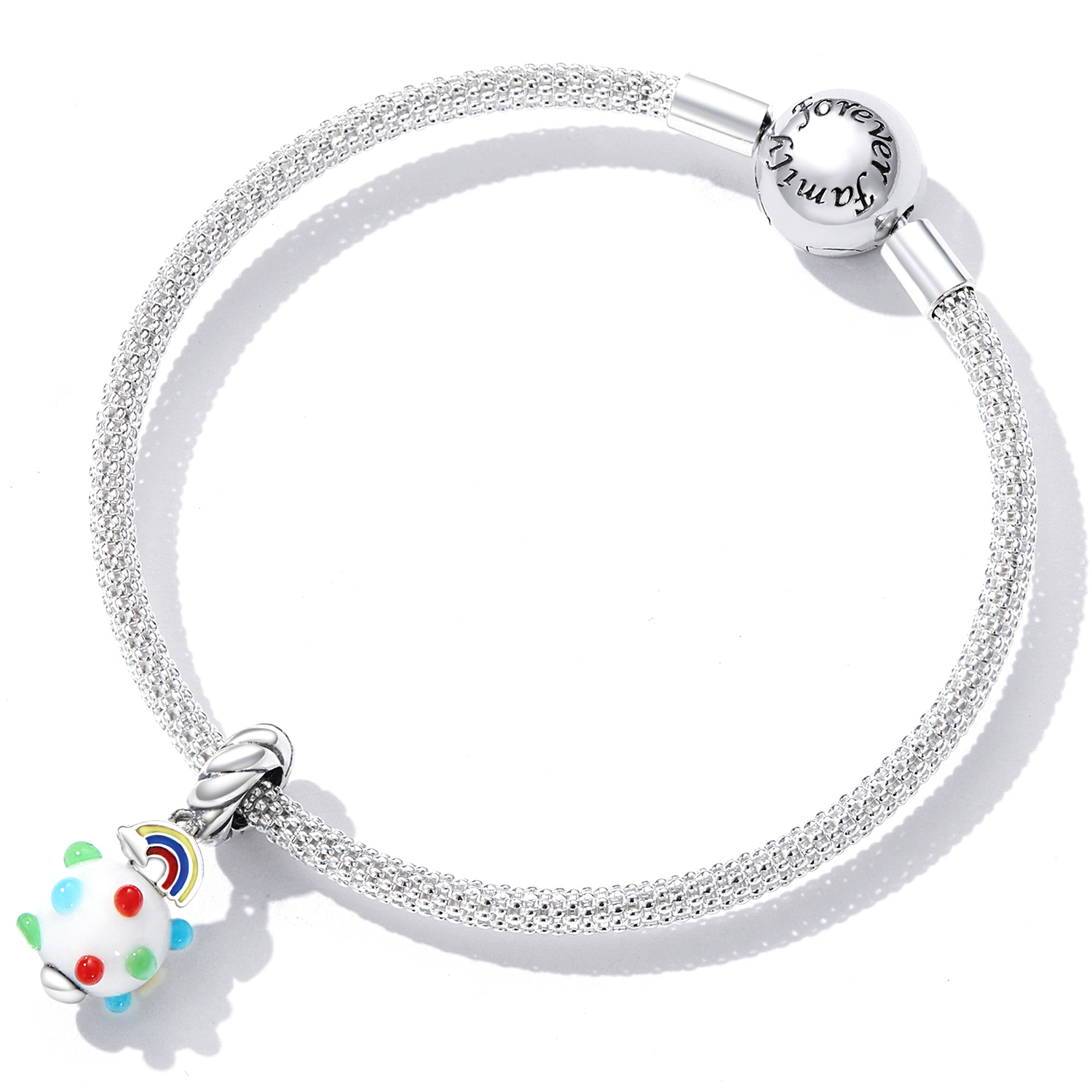 Pandora Style Regenboog glas Hangende Bedel - SCC2225