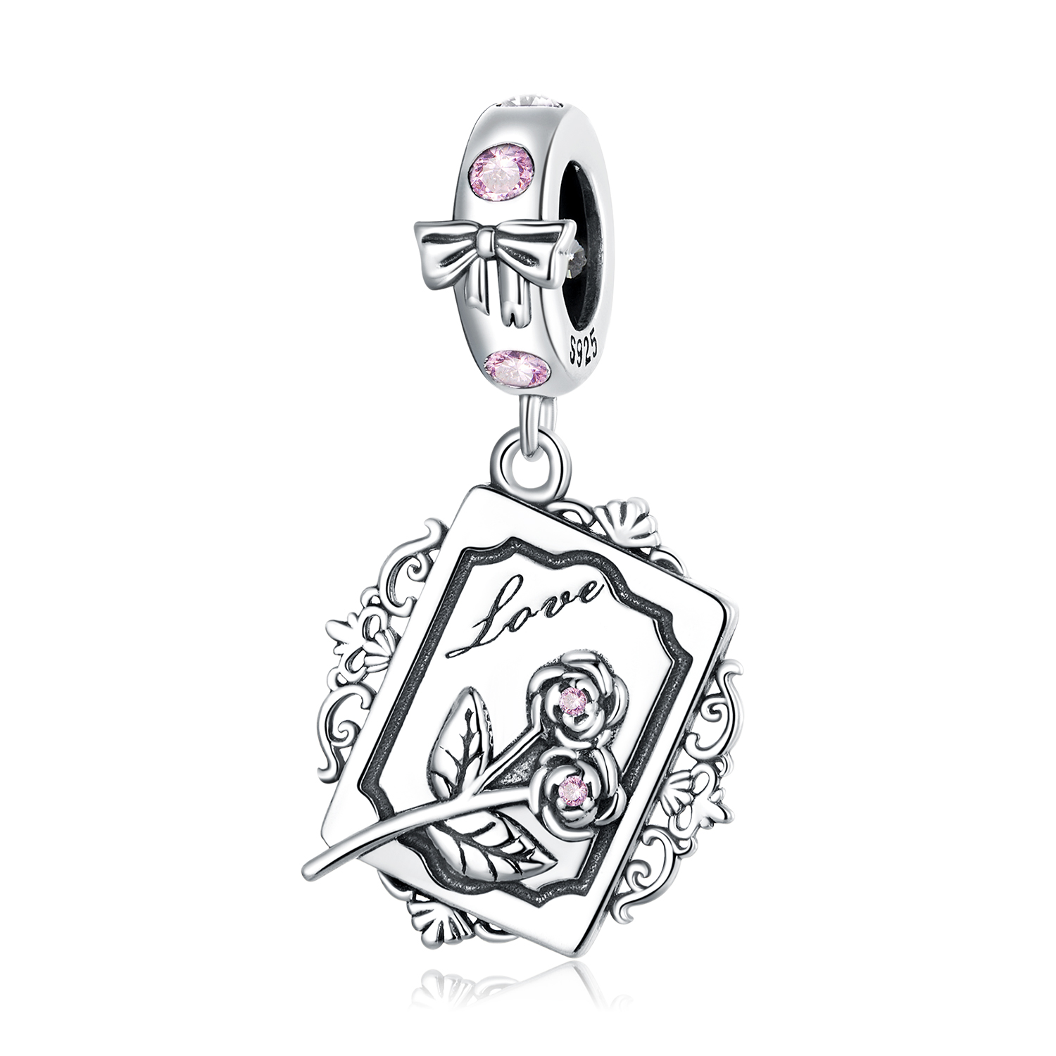 Pandora Style Rose Uitnodiging Hangende Bedel - SCC2262