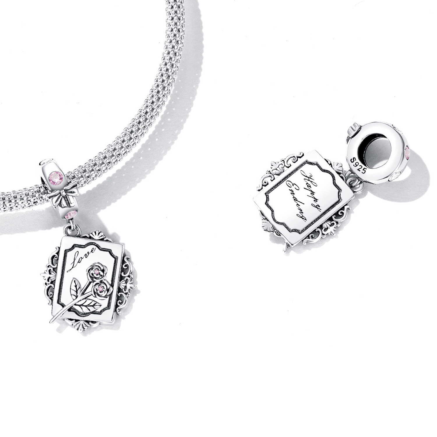 Pandora Style Rose Uitnodiging Hangende Bedel - SCC2262