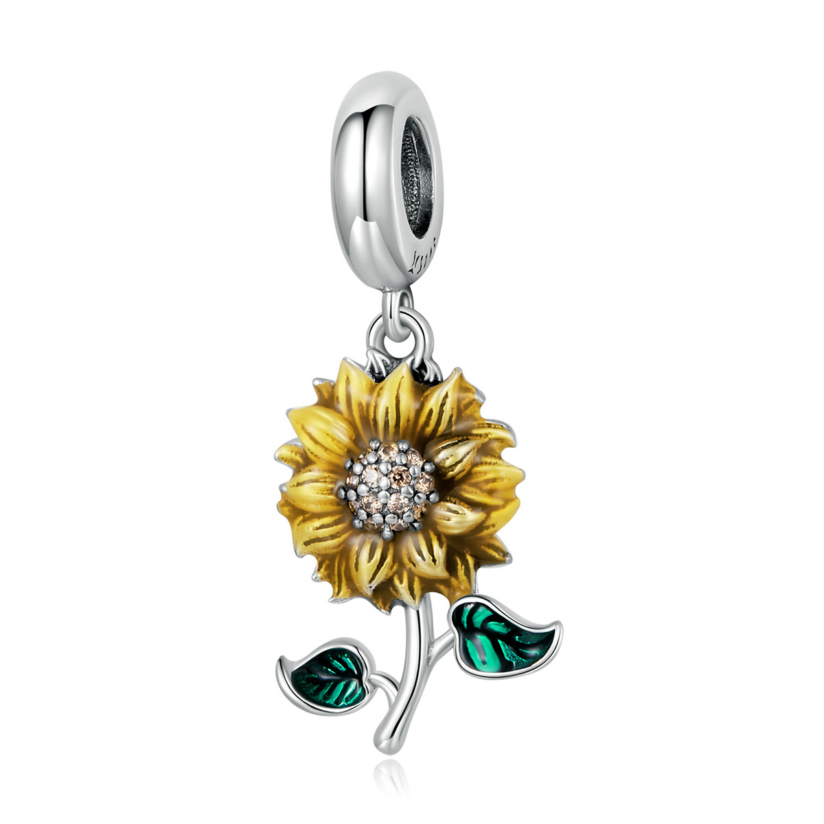 Pandora Style Zonnebloem Hangende Bedel - SCC2079