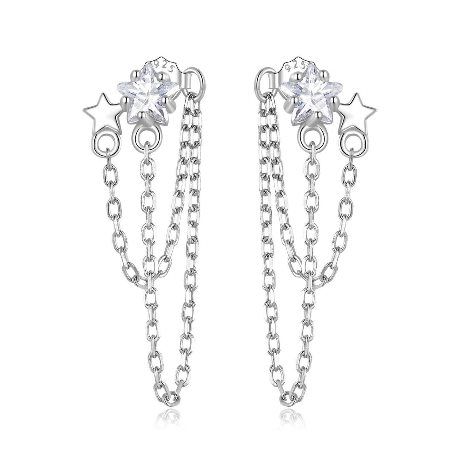 Pandora Style Star Tassel Oorhangers - BSE709