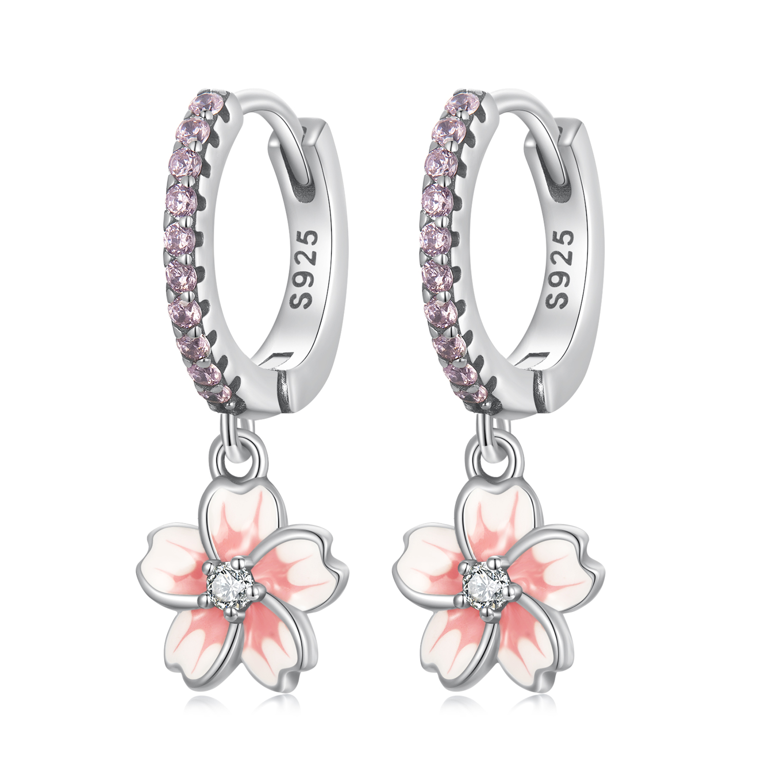 Pandora Style Kersenbloesems Oorbellen - SCE1509