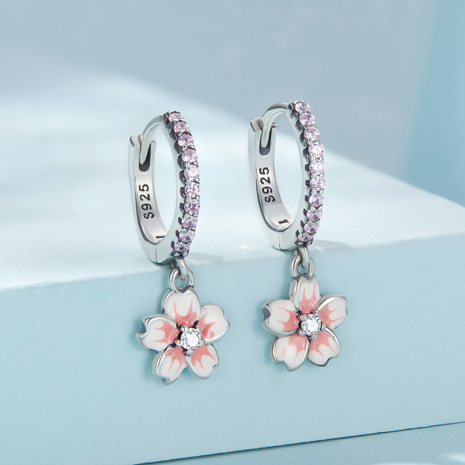 Pandora Style Kersenbloesems Oorbellen - SCE1509