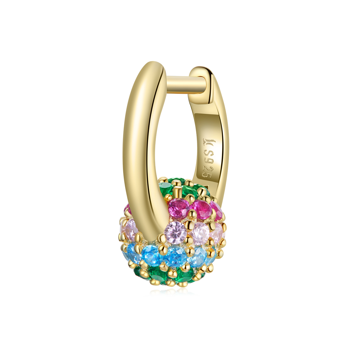 Pandora Style Regenboog Bal Oorbellen - SCE1100