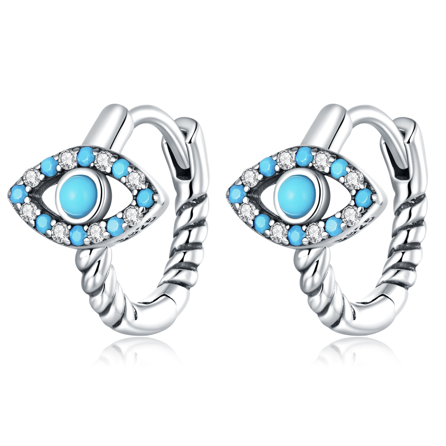 Pandora Style Turquoise Duivelsoog Oorbellen - SCE1418