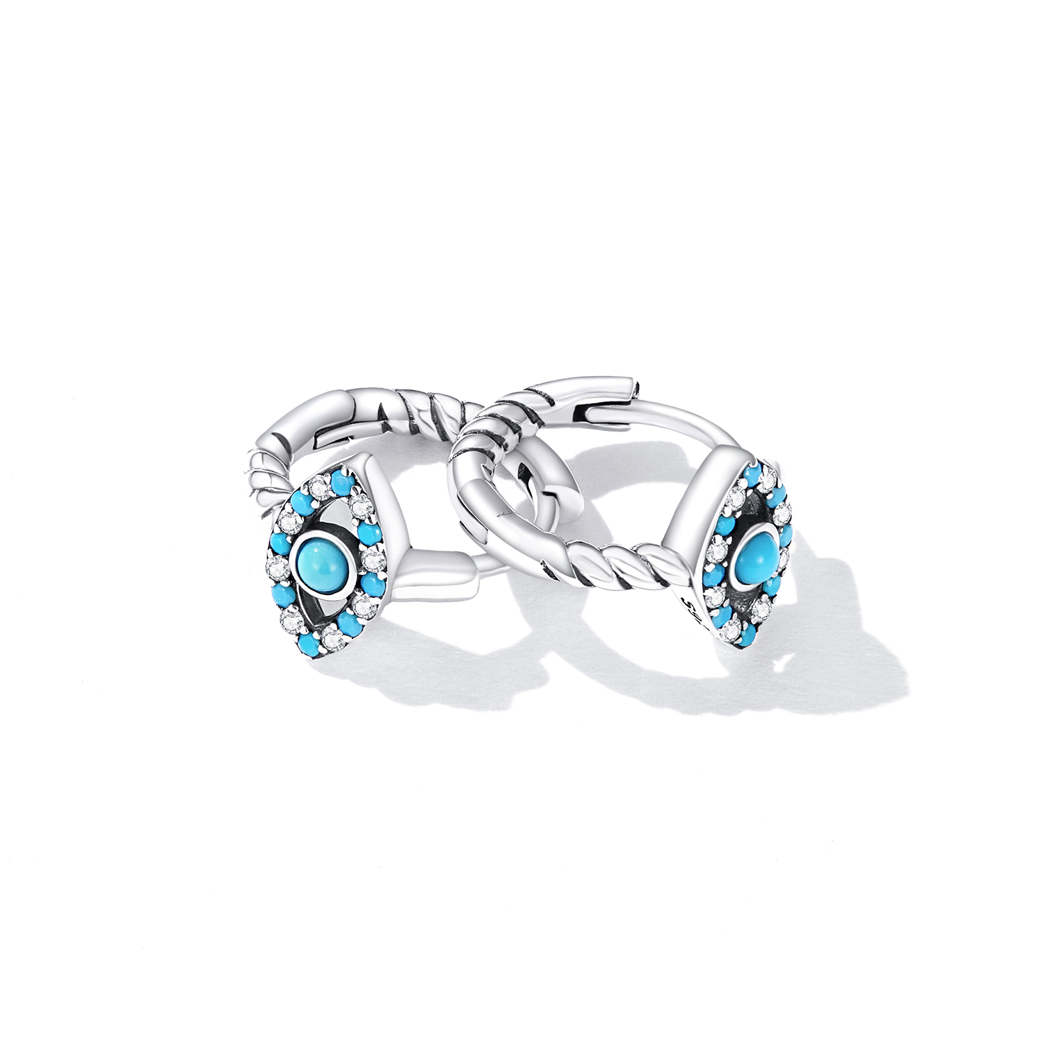 Pandora Style Turquoise Duivelsoog Oorbellen - SCE1418