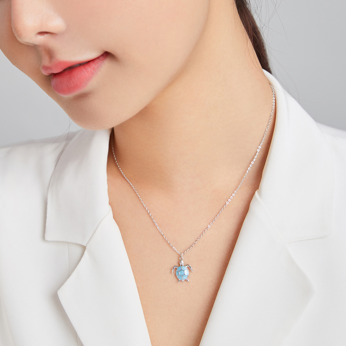 Pandora Style Blauwe schildpad Ketting - SCN446