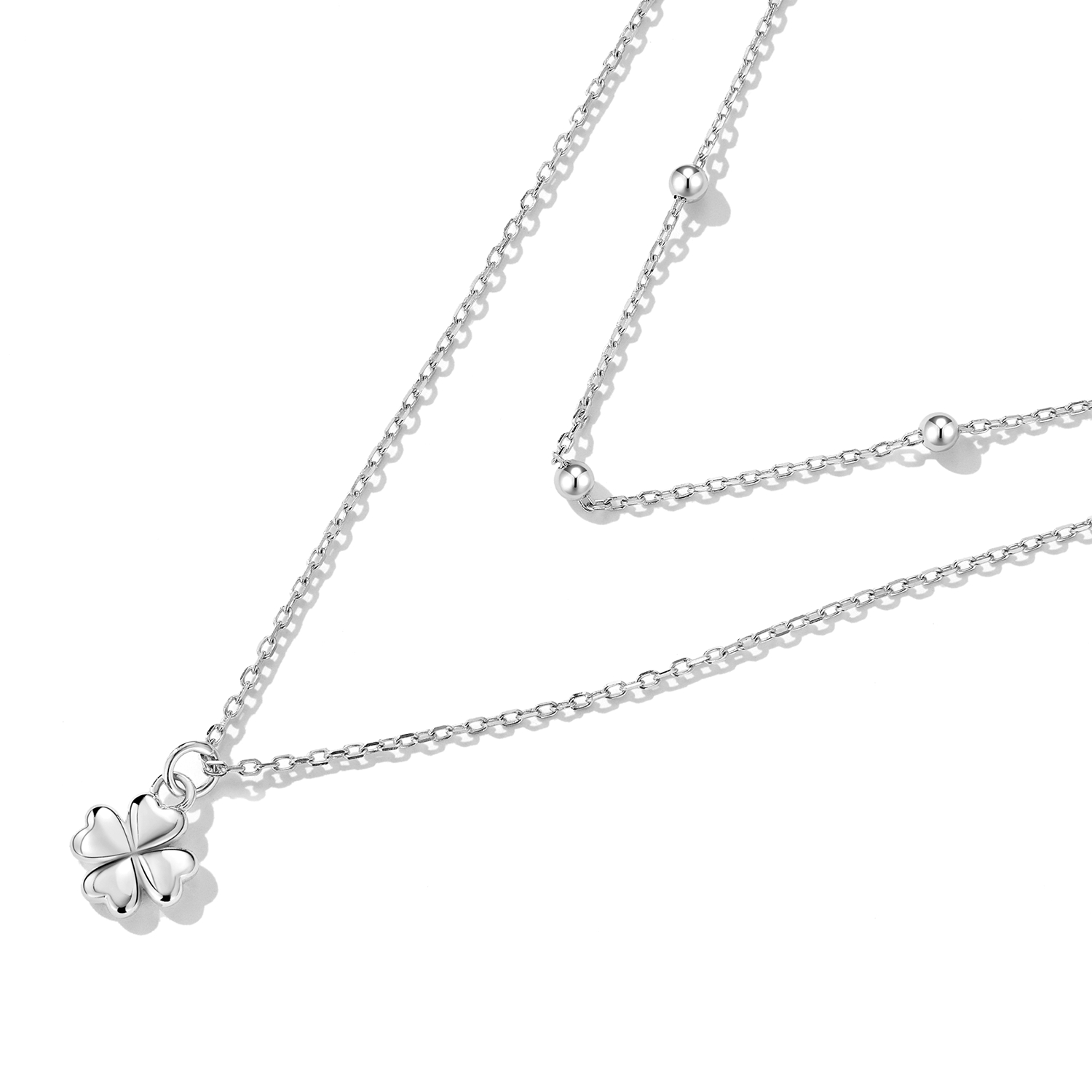 Pandora Style Dubbele Klaver Ketting - SCN481