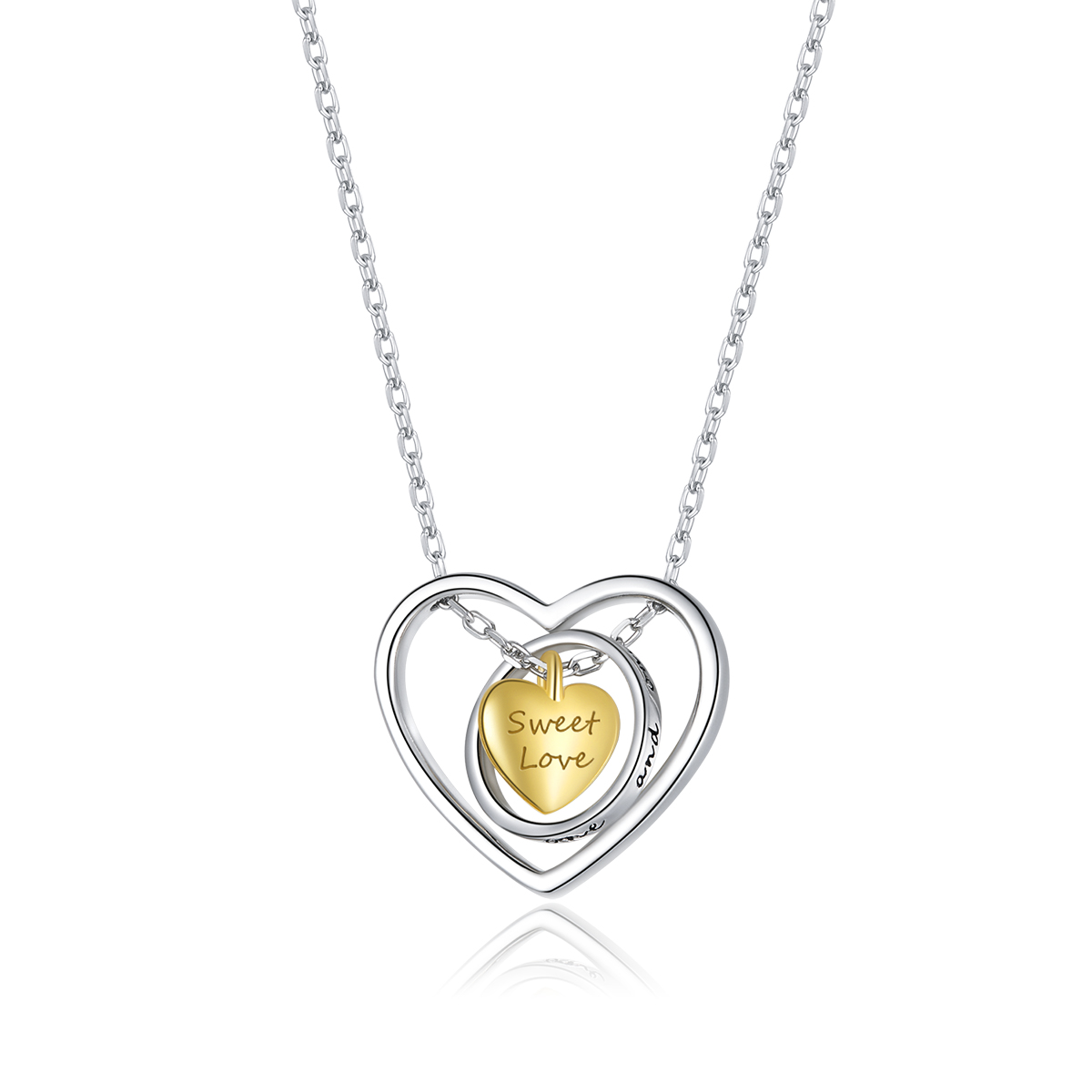 Pandora Style Omringd door hart Ketting - BSN207