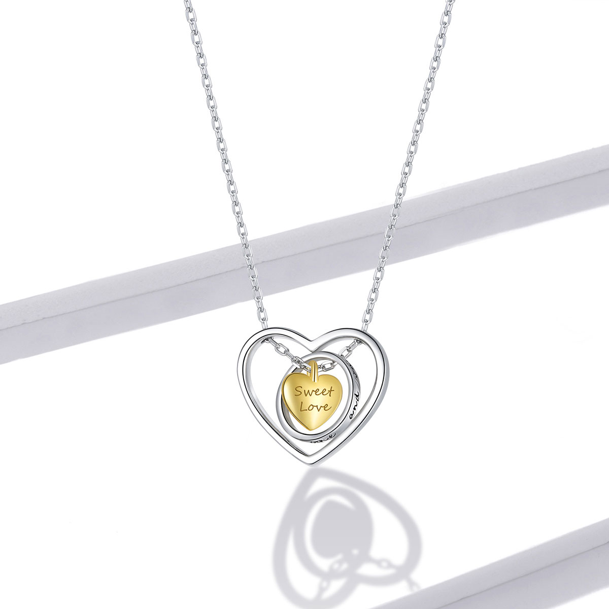 Pandora Style Omringd door hart Ketting - BSN207