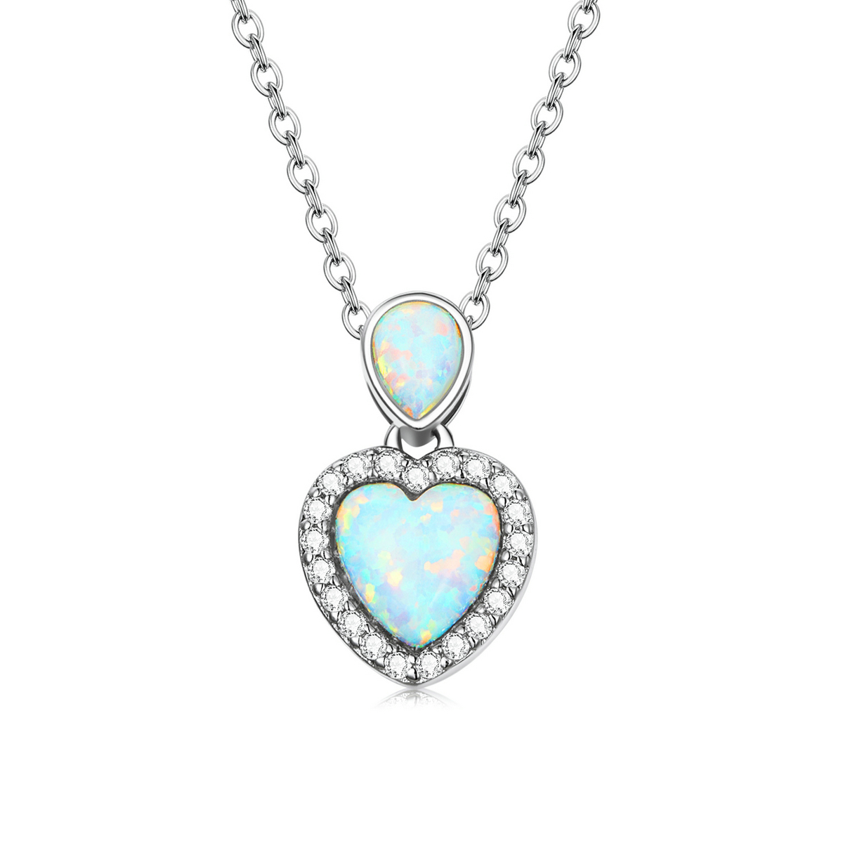 Pandora Style Opaal Liefde Ketting - BSN243