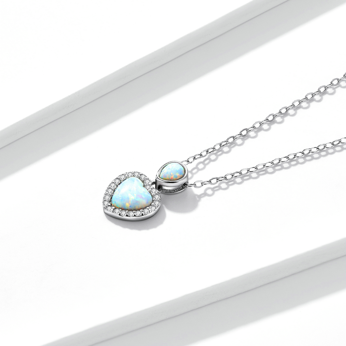 Pandora Style Opaal Liefde Ketting - BSN243