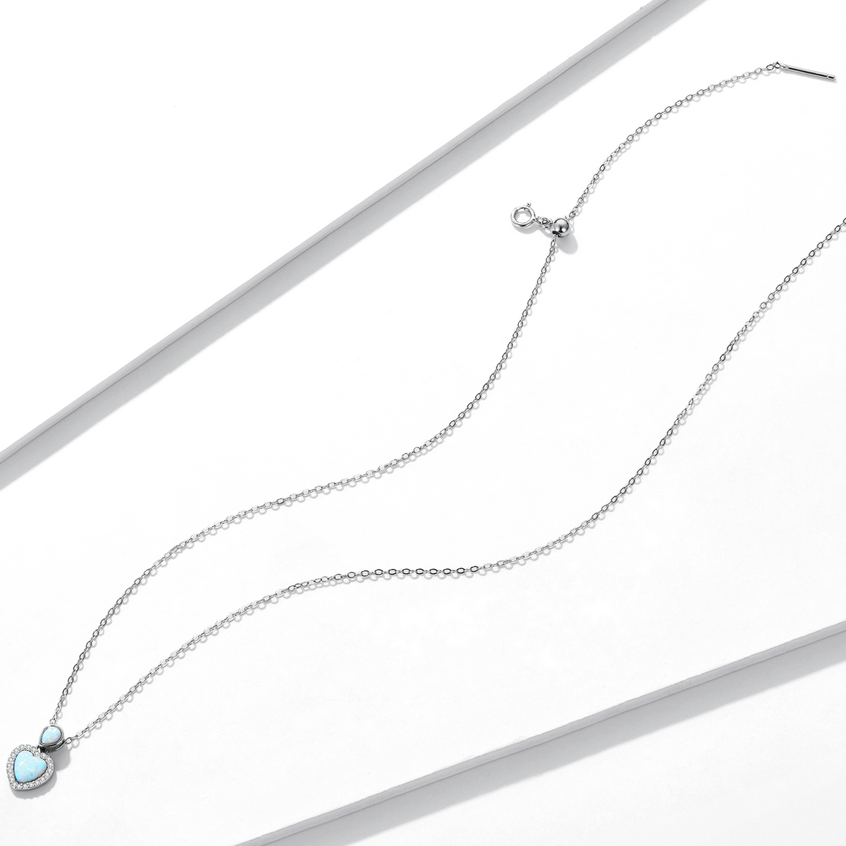 Pandora Style Opaal Liefde Ketting - BSN243