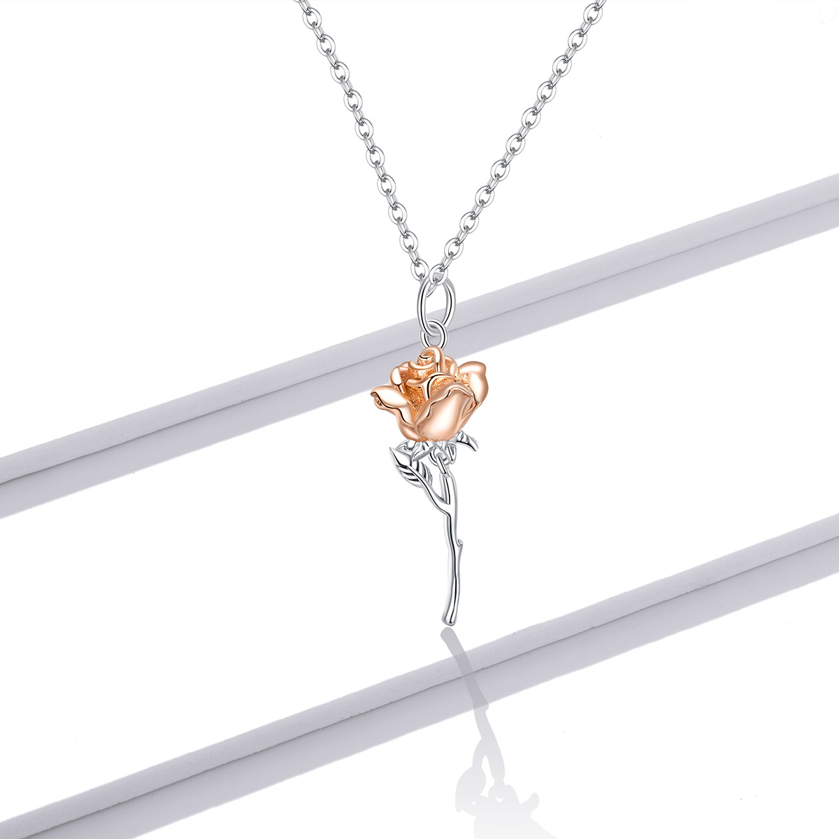 Pandora Style Sierlijke Roos Ketting - BSN190