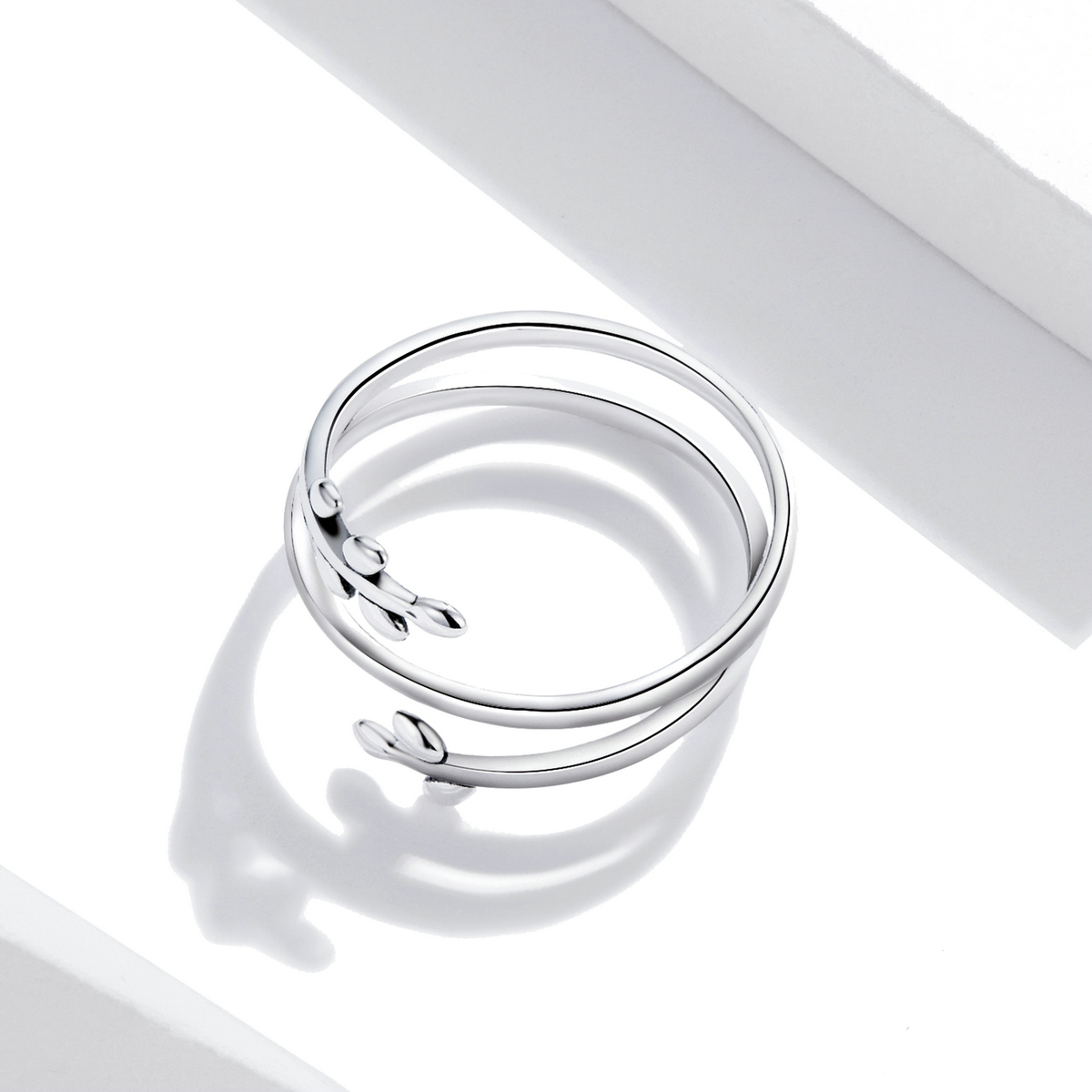 Pandora Style Cirkels van bladeren Open Ring - SCR755