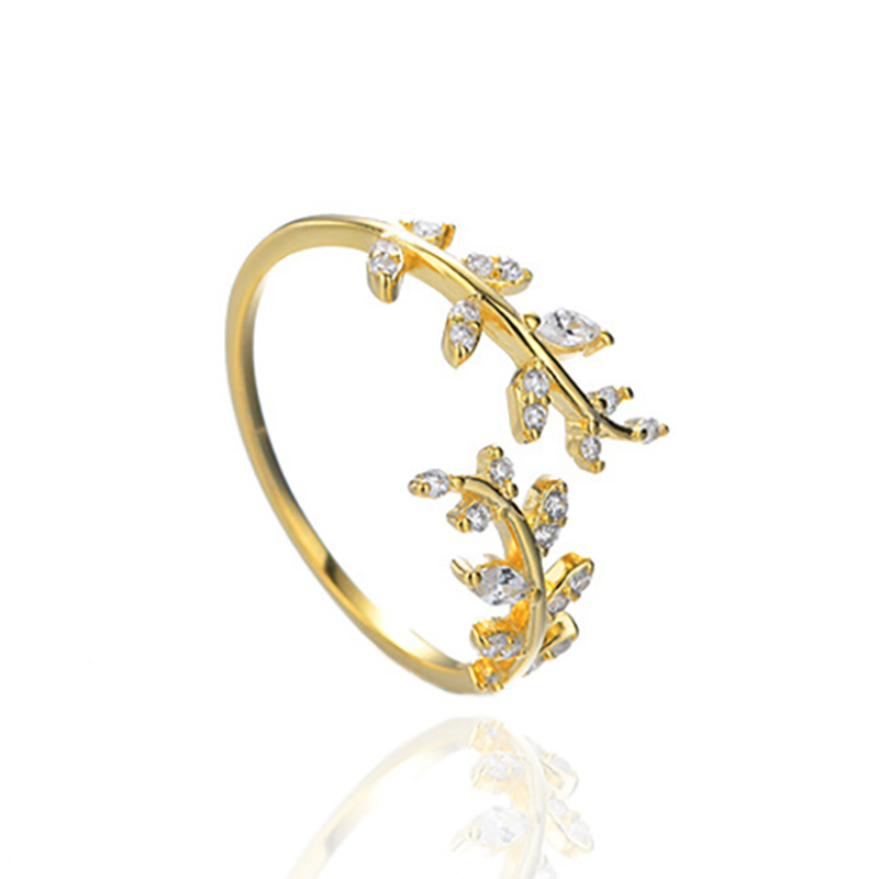 Pandora Style Delicate bladeren Open Ring - BSR241-B