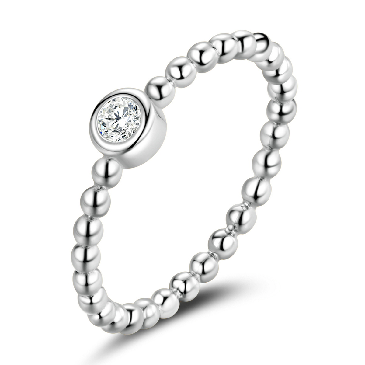 Pandora Style Eenvoudig - Rond Zirkonium Ring - BSR208-A