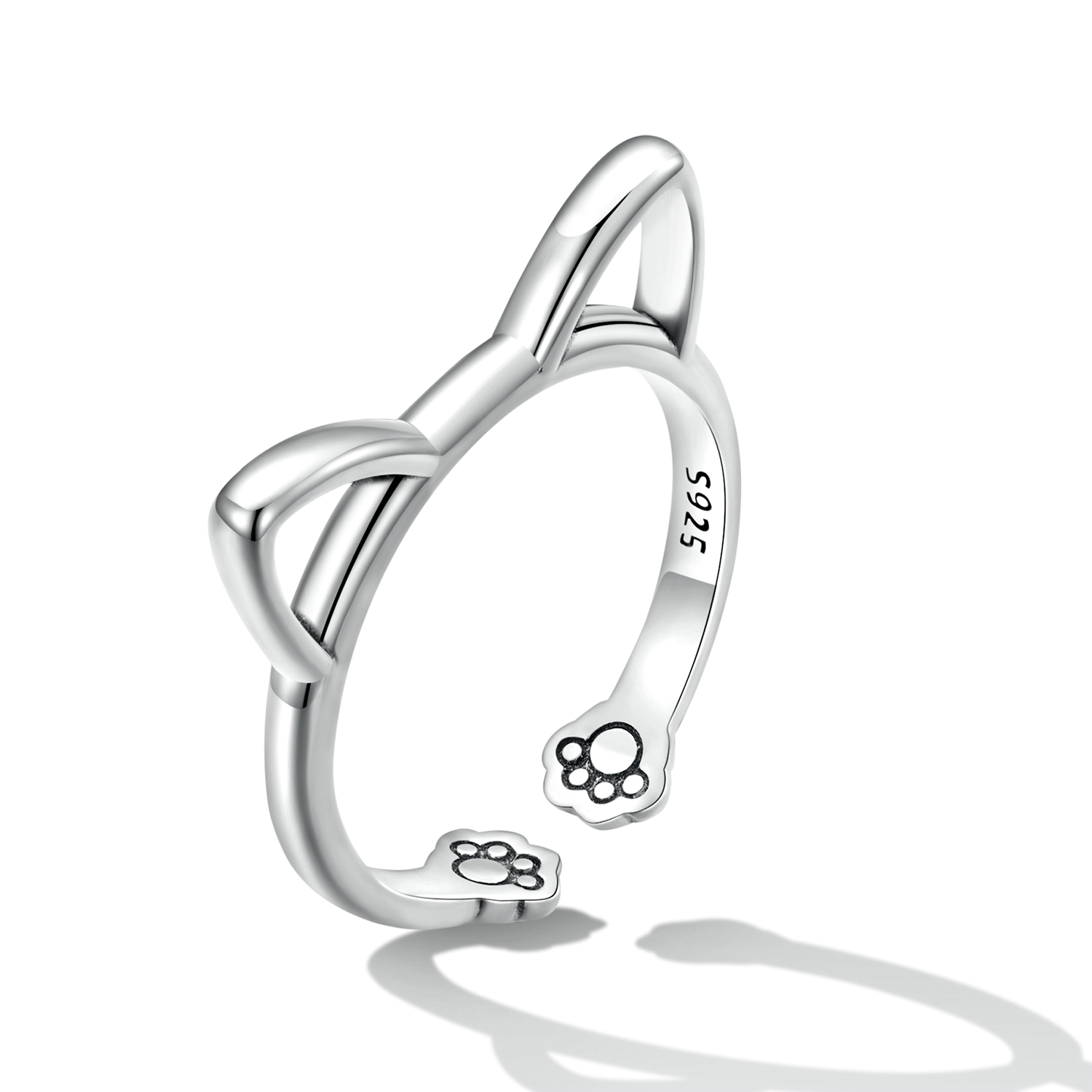 Pandora Style Eenvoudige Kat Open Ring - SCR832