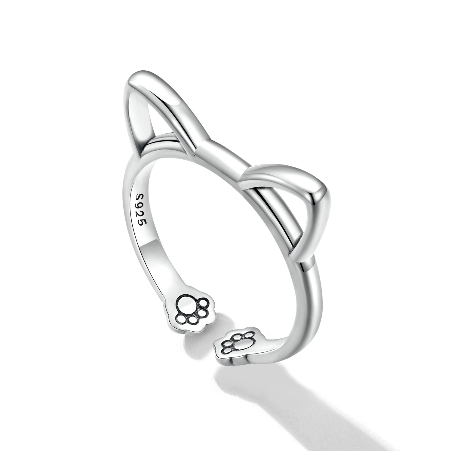 Pandora Style Eenvoudige Kat Open Ring - SCR832