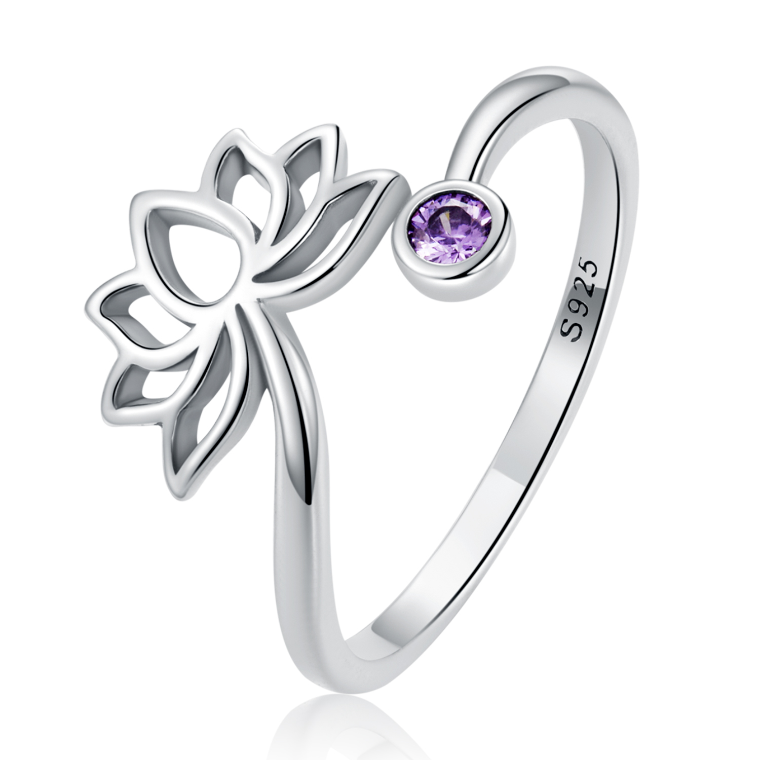 Pandora Style Eenvoudige Lotus Open Ring - SCR821