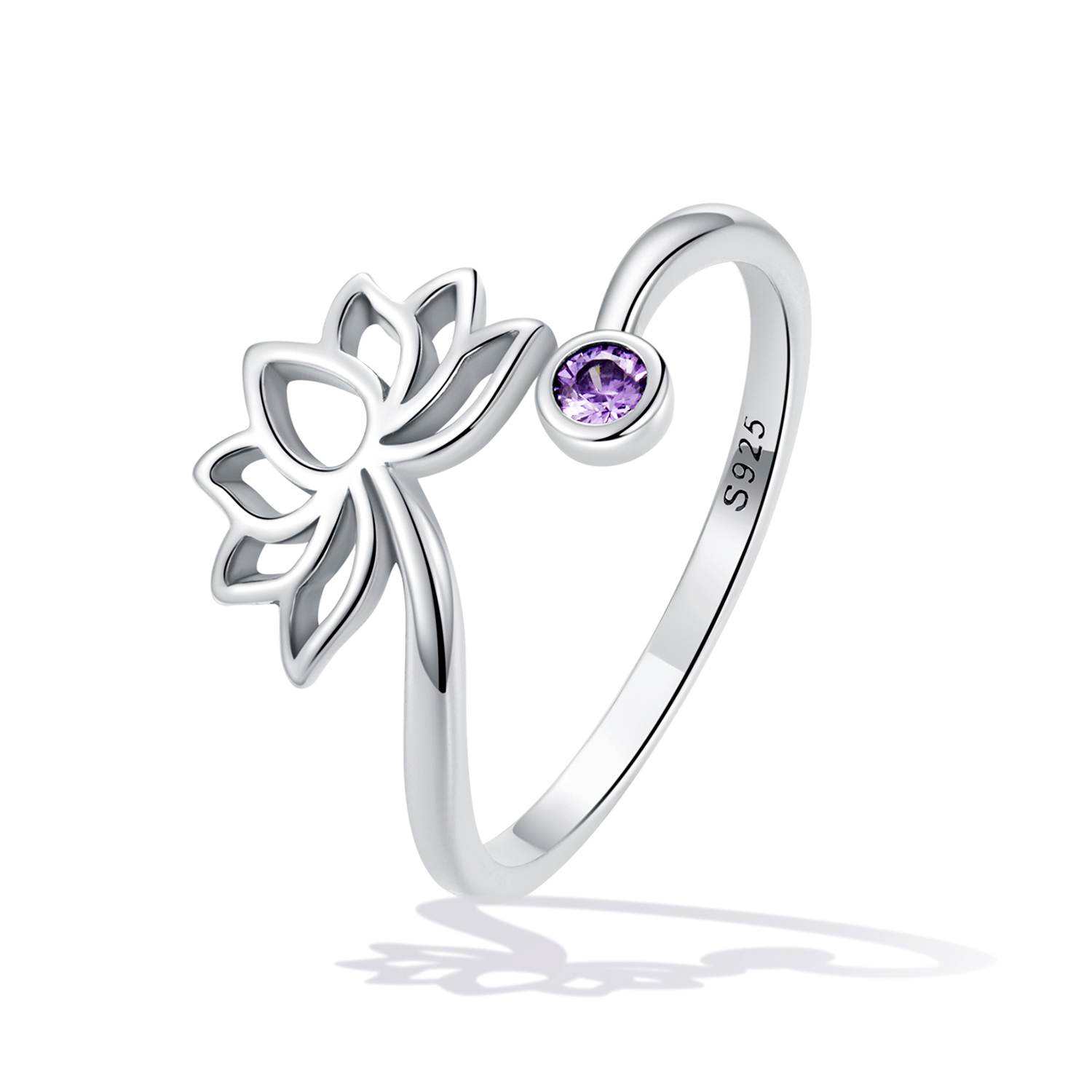 Pandora Style Eenvoudige Lotus Open Ring - SCR821