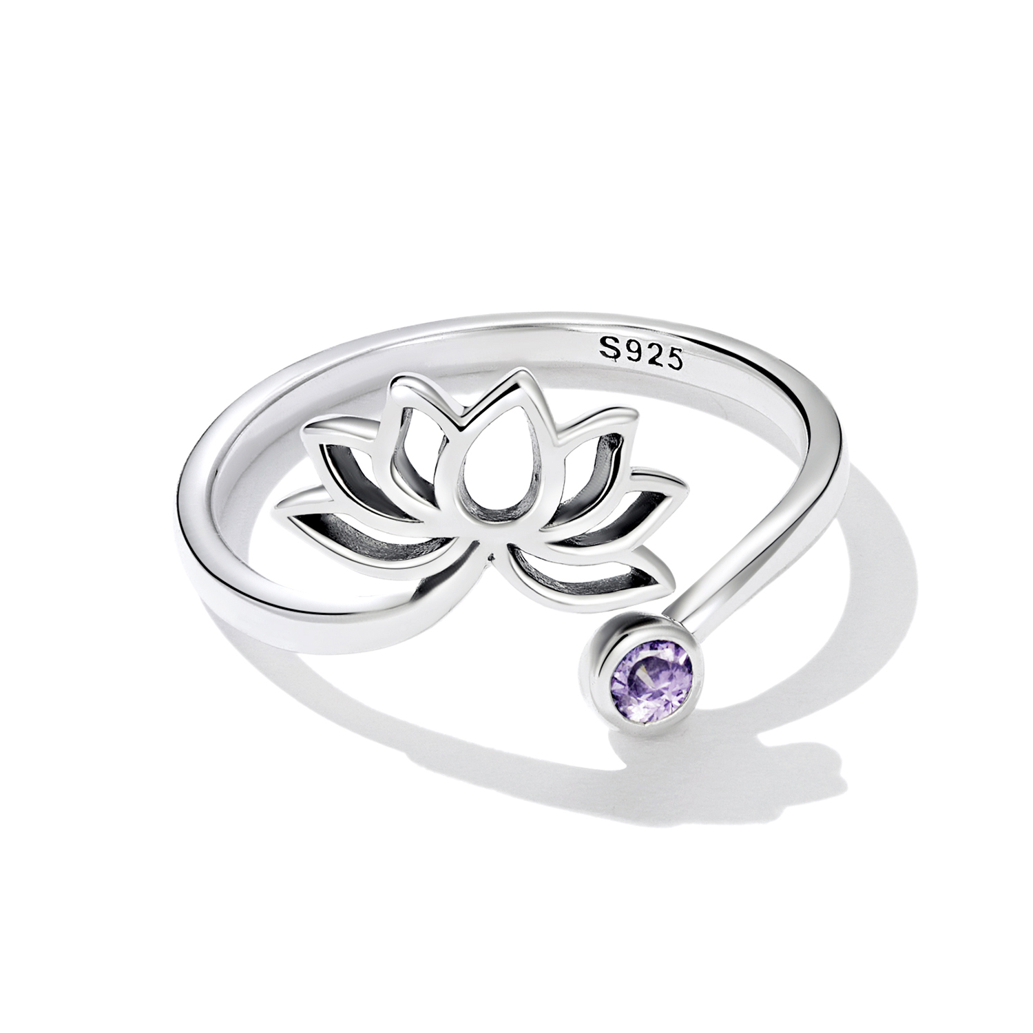 Pandora Style Eenvoudige Lotus Open Ring - SCR821