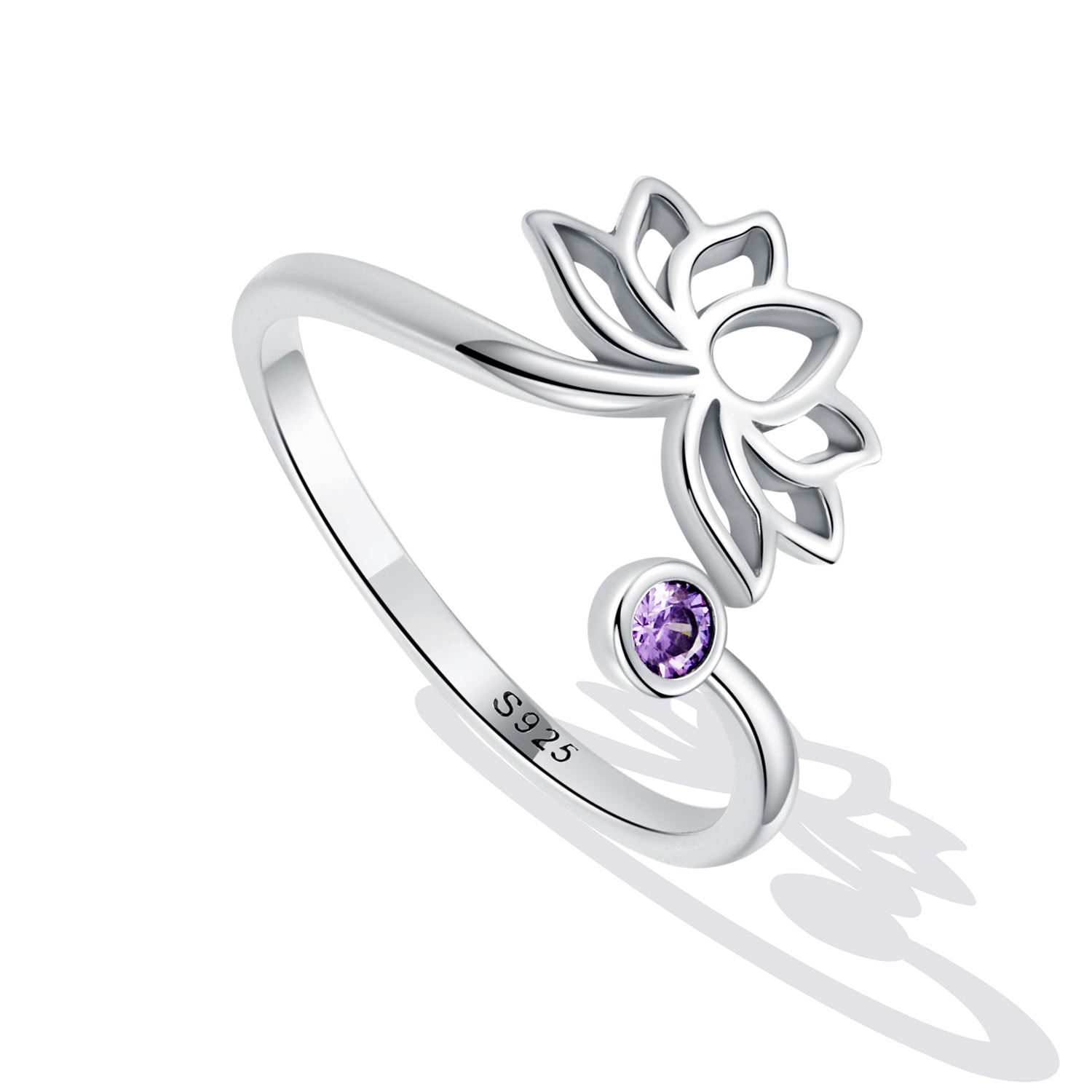 Pandora Style Eenvoudige Lotus Open Ring - SCR821