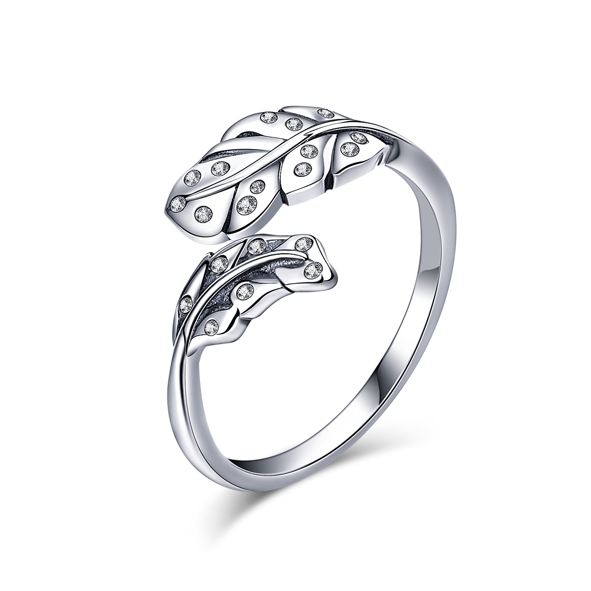 Pandora Style Elegant gebladerte Open Ring - VSR155