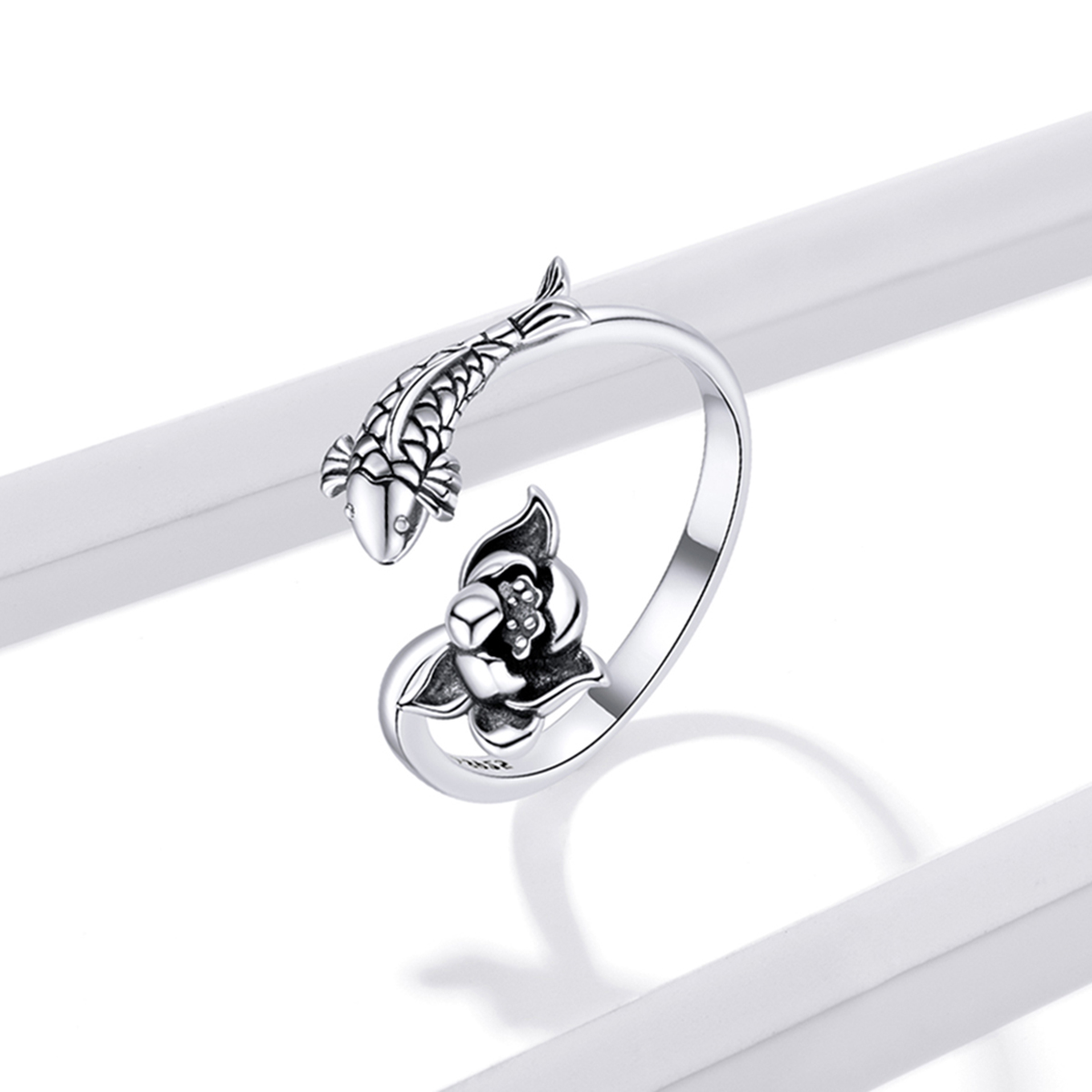 Pandora Style Gegolfde Koi Open Ring - BSR201