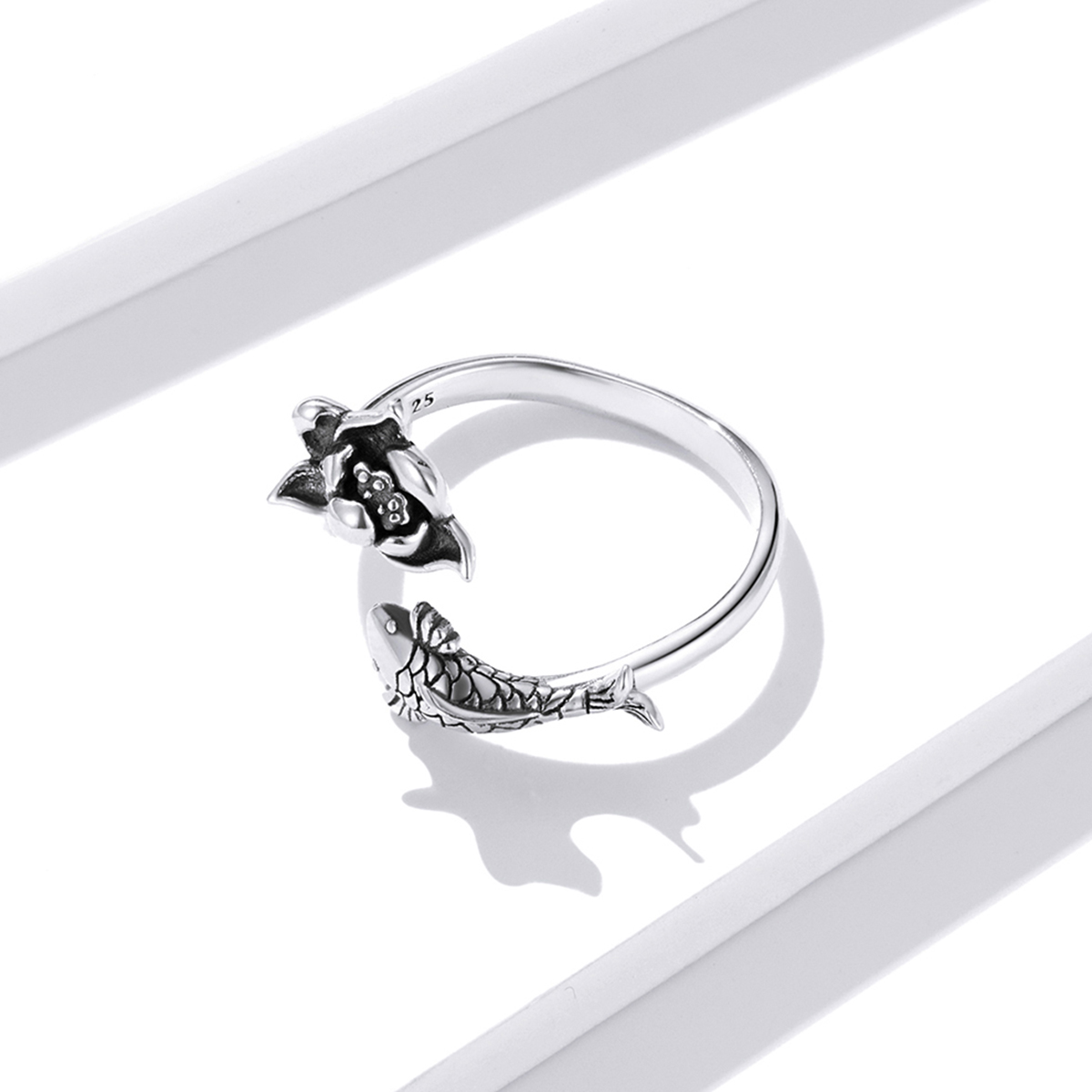 Pandora Style Gegolfde Koi Open Ring - BSR201