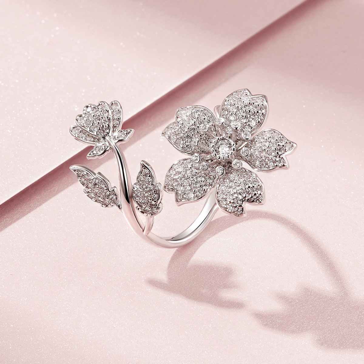 Pandora Style Kersenbloesems Open Ring - BSR076