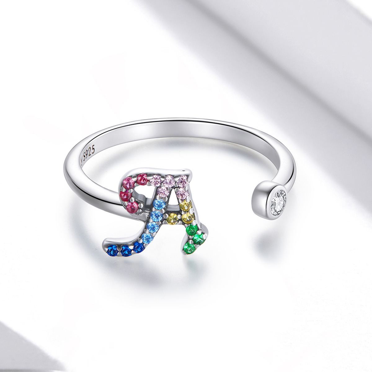 Pandora Style Kleurrijke Letter-A Open Ring - SCR723-A