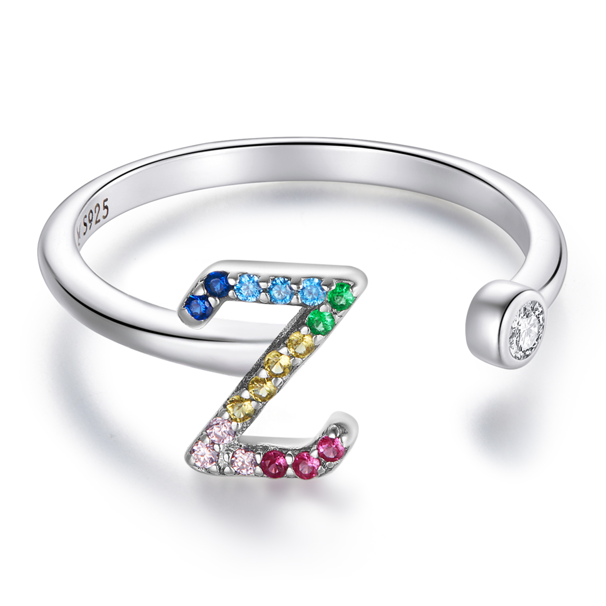 Pandora Style Kleurrijke Letter-Z Open Ring - SCR723-Z