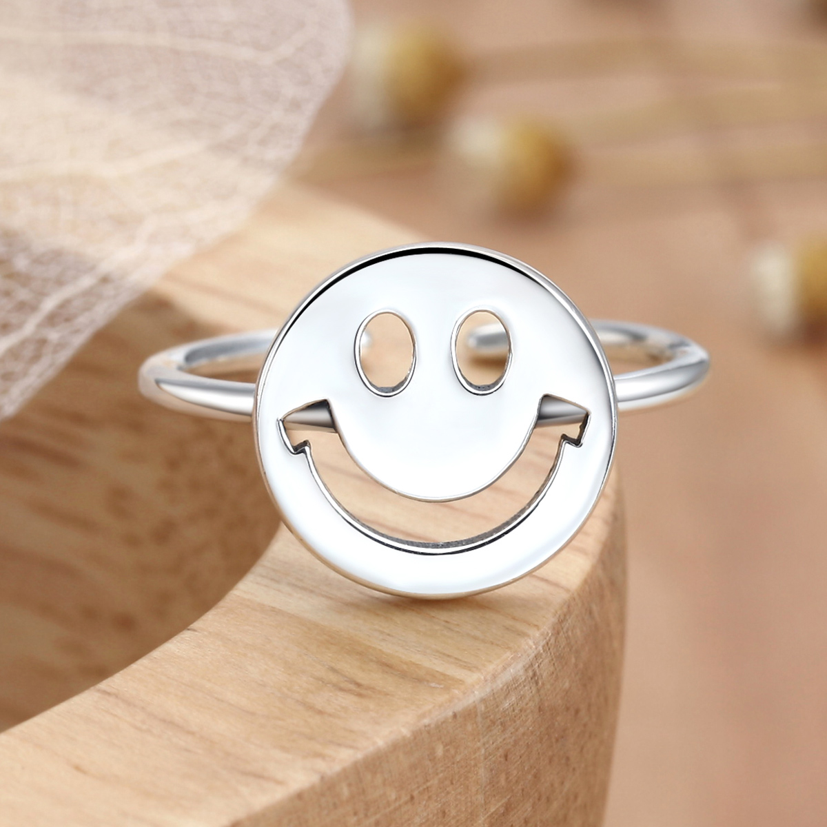 Pandora Style Leuke smiley Open Ring - VSR117