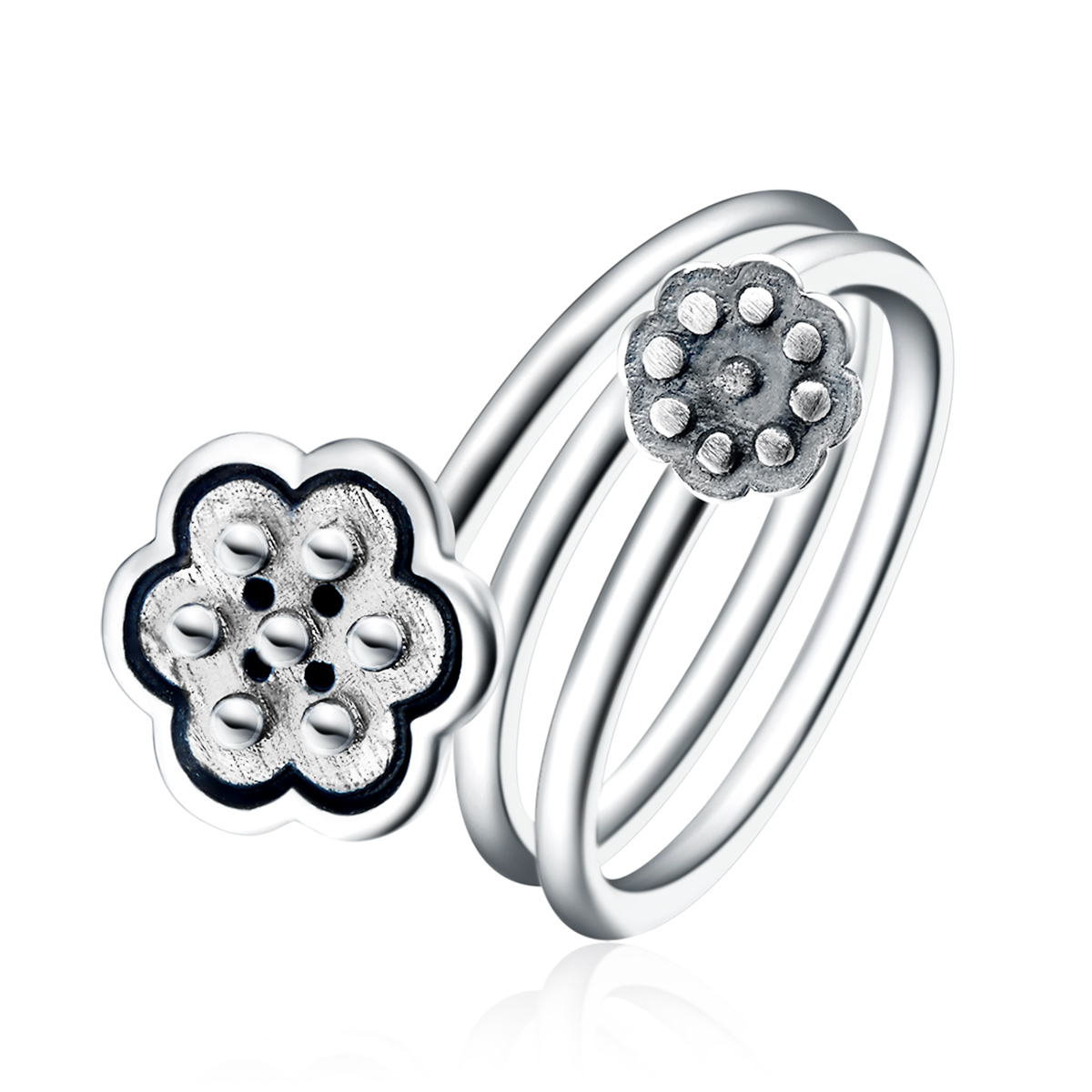 Pandora Style Lotus Hanger Open Ring - VSR054