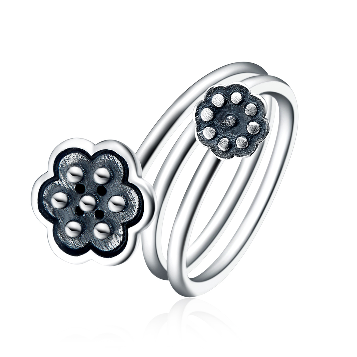 Pandora Style Lotus Hanger Open Ring - VSR054