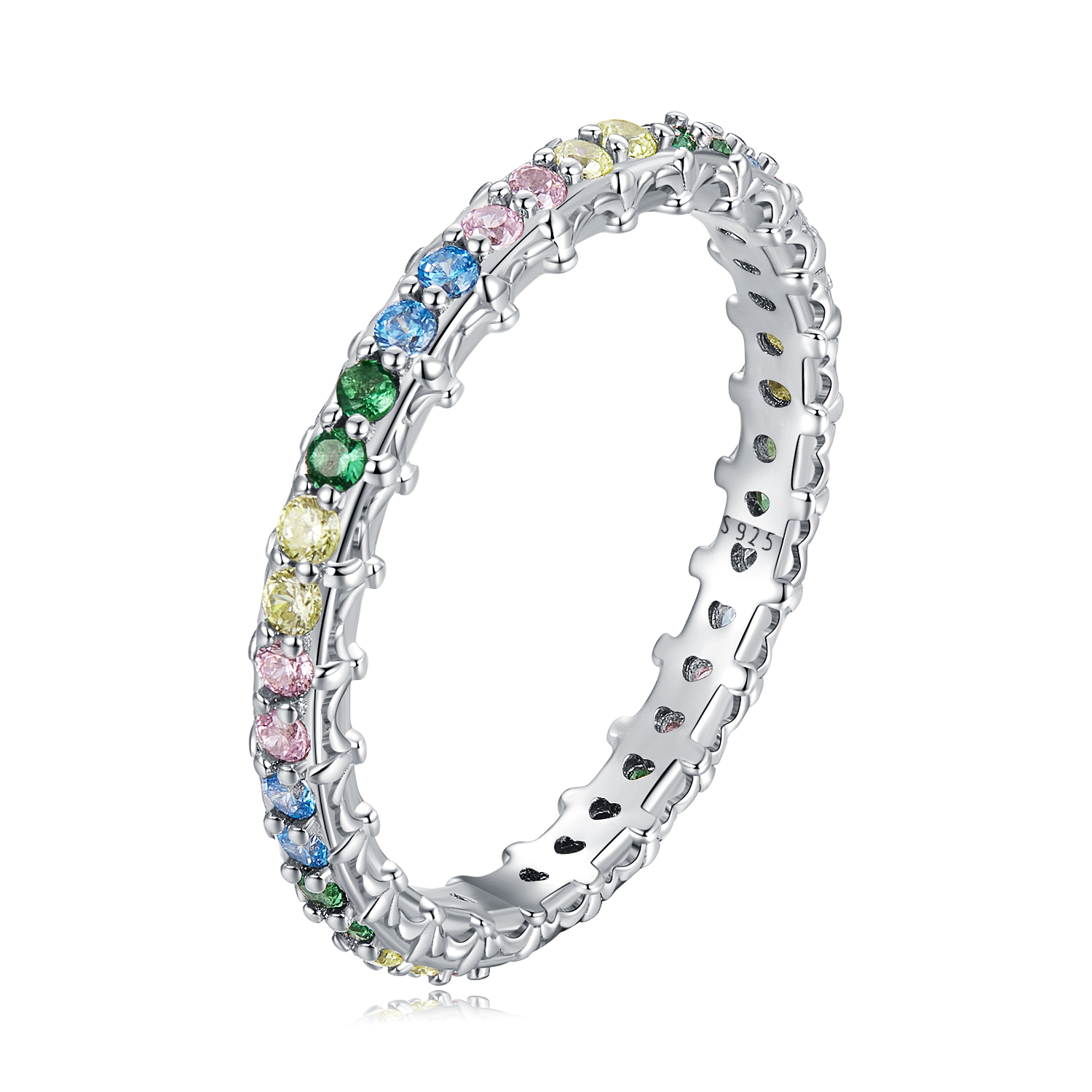 Pandora Style Patroon Kleur Zirkonium Ring - BSR277-CF