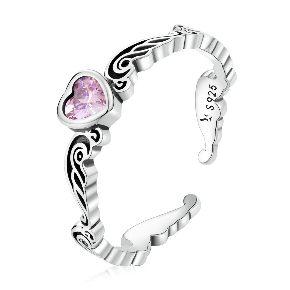 Pandora Style Retro Patroon - Hart Open Ring - SCR766