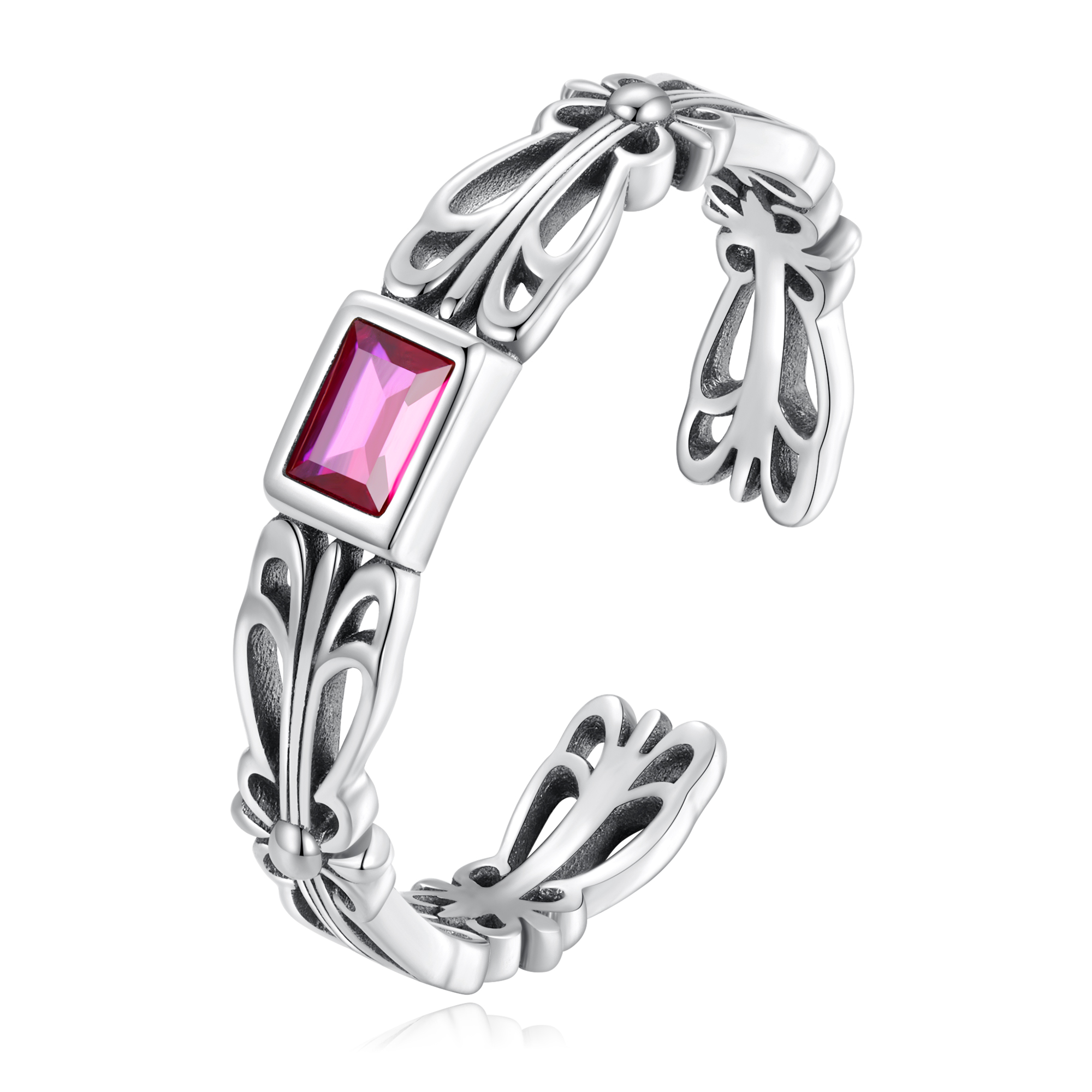 Pandora Style Retro Patroon Open Ring - SCR880