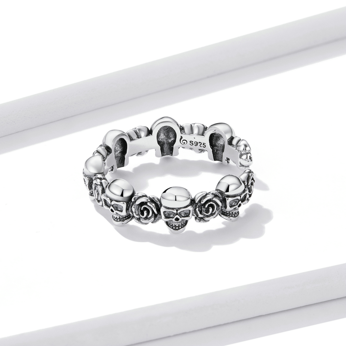 Pandora Style Rose Schedel Open Ring - BSR218