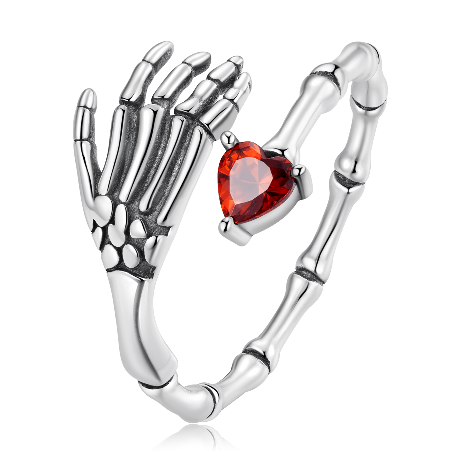 Pandora Style Schedel Hand Open Ring - SCR876