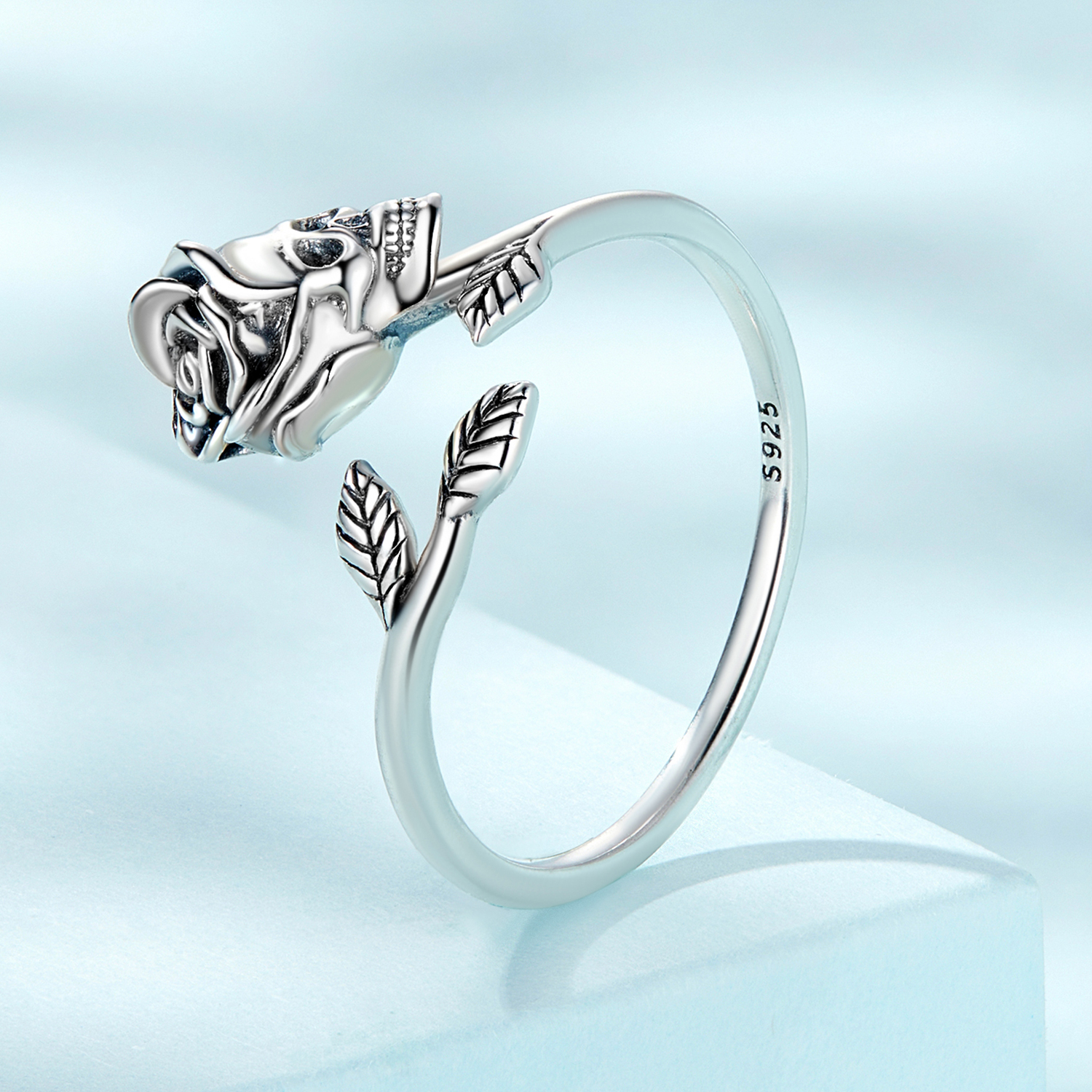 Pandora Style Schedel Roos Open Ring - SCR879