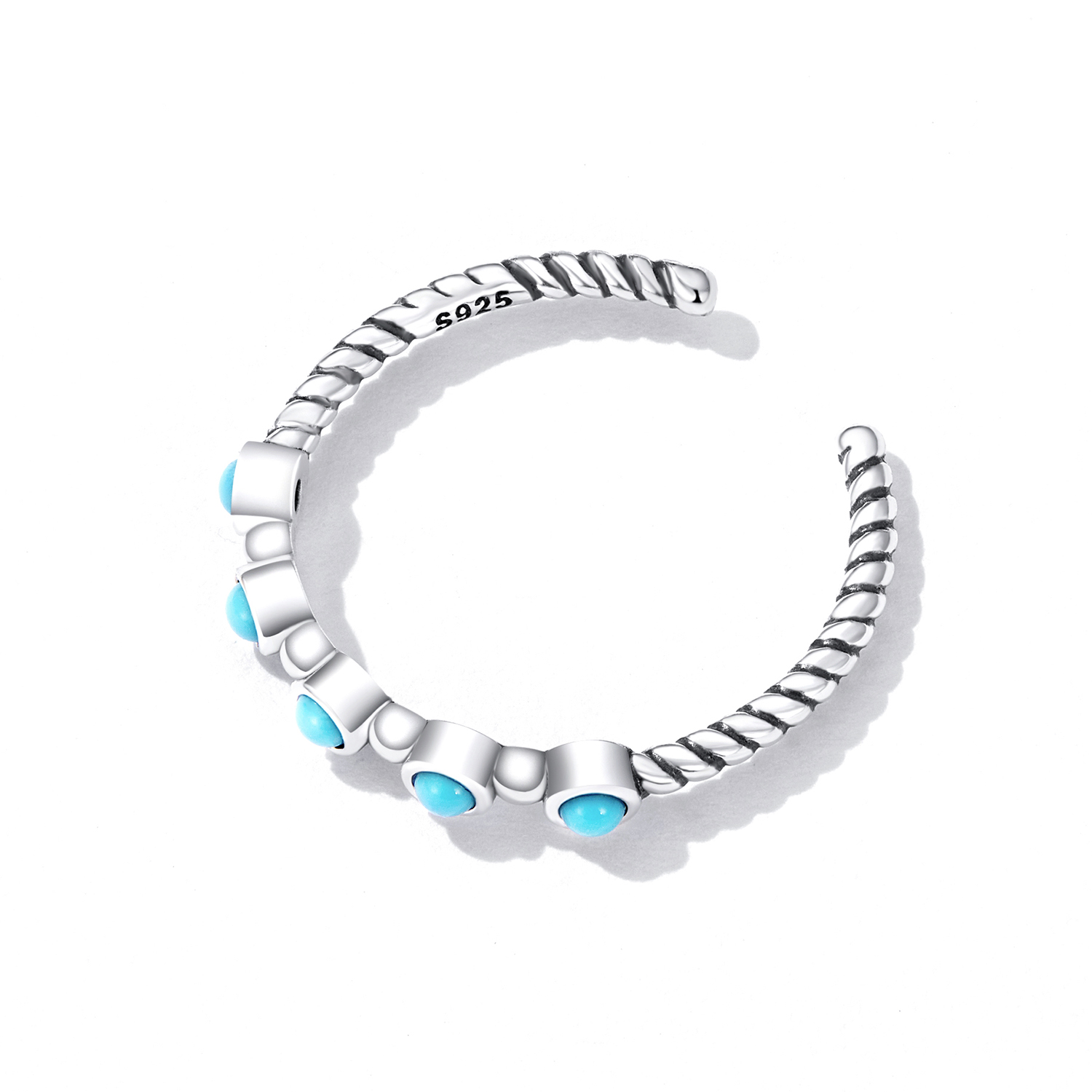 Pandora Style Turquoise Twist Open Ring - SCR823